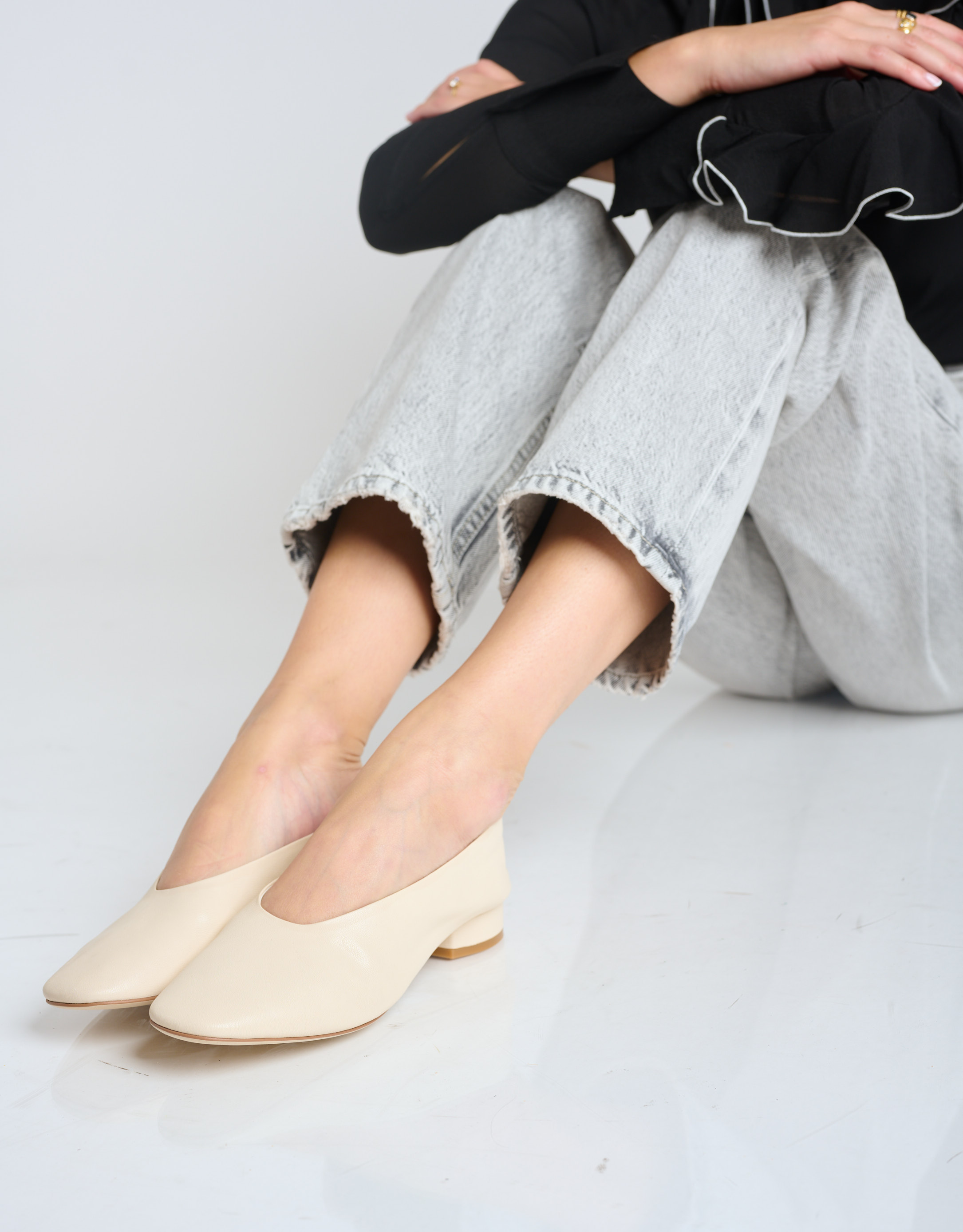 נעלי נשים - Jeffrey Campbell - נעלי סירה שטוחות TRUSTEE - אופוויט1