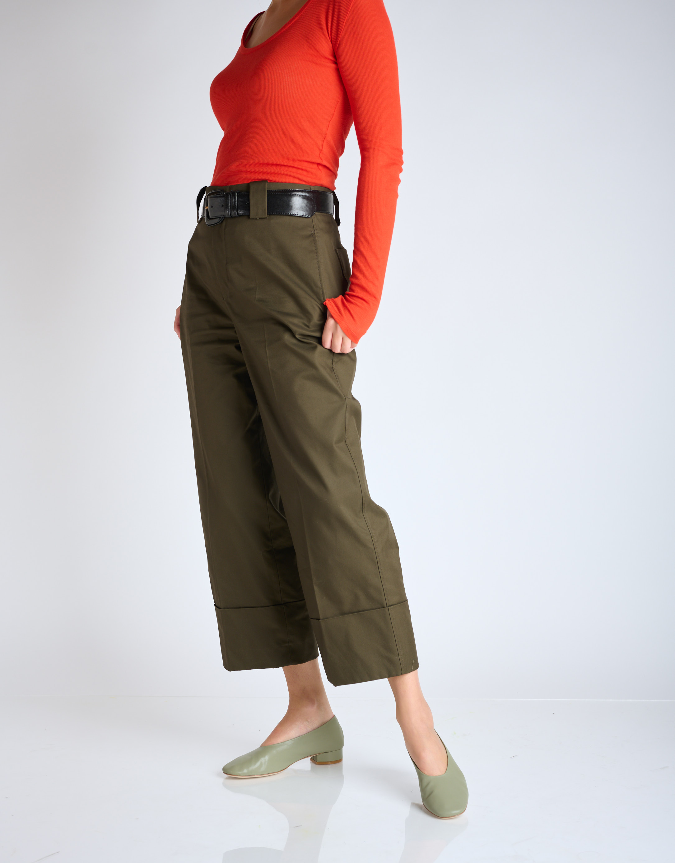 נעלי נשים - Jeffrey Campbell - נעלי סירה שטוחות TRUSTEE - ירוק בהיר2