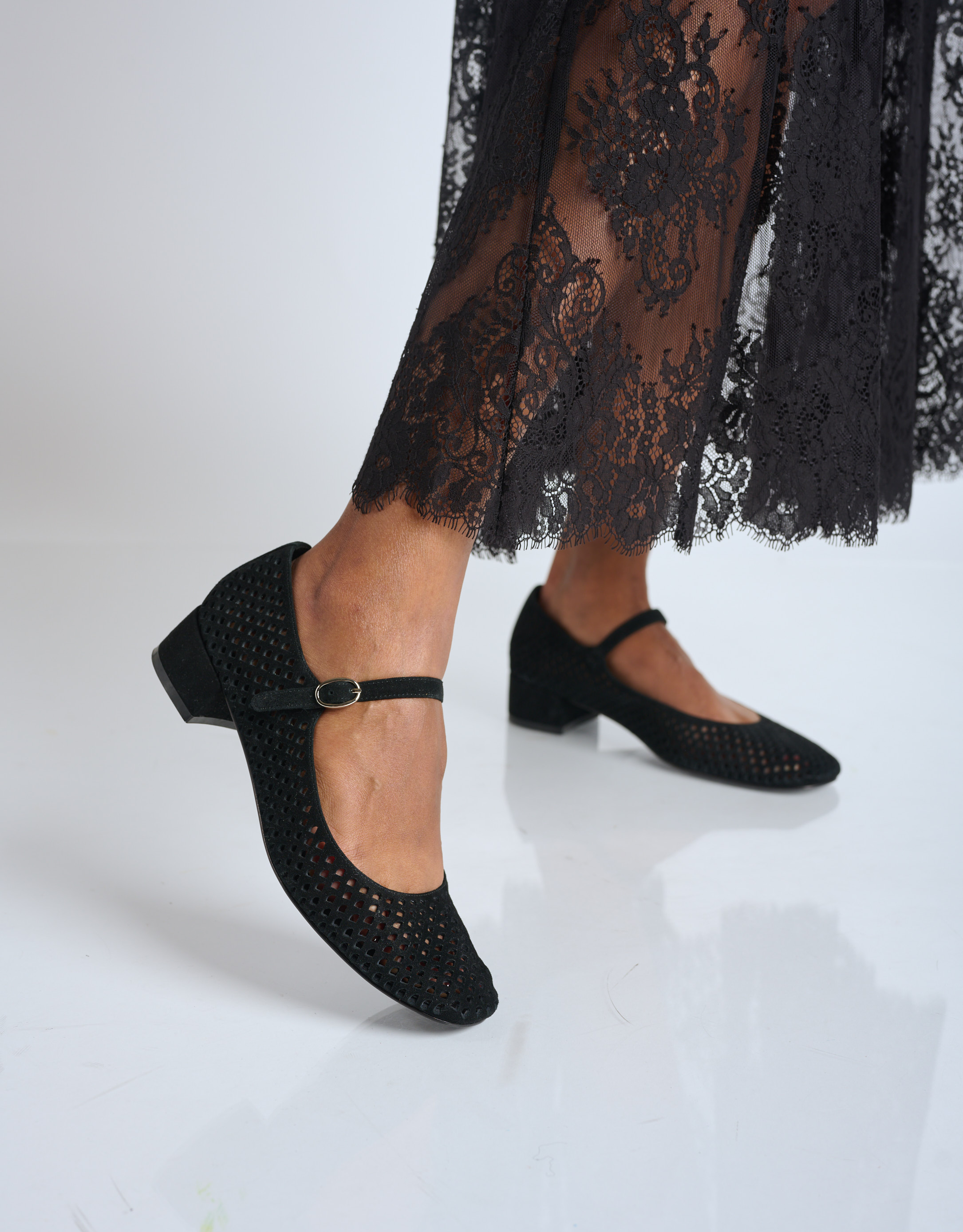 נעלי נשים - Jeffrey Campbell - נעלי בובה מזמש TOPTIER - שחור3