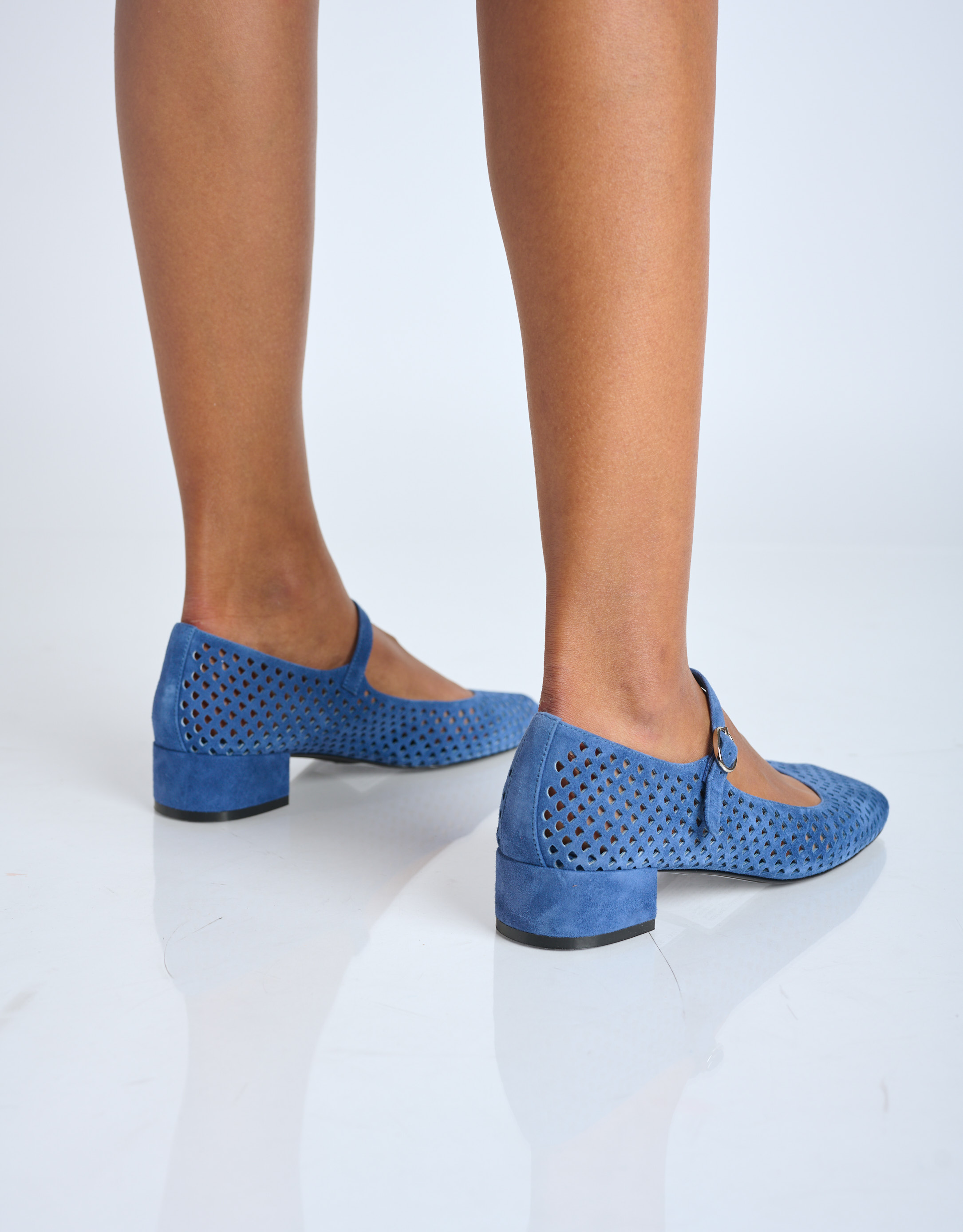 נעלי נשים - Jeffrey Campbell - נעלי בובה מזמש TOPTIER - כחול4