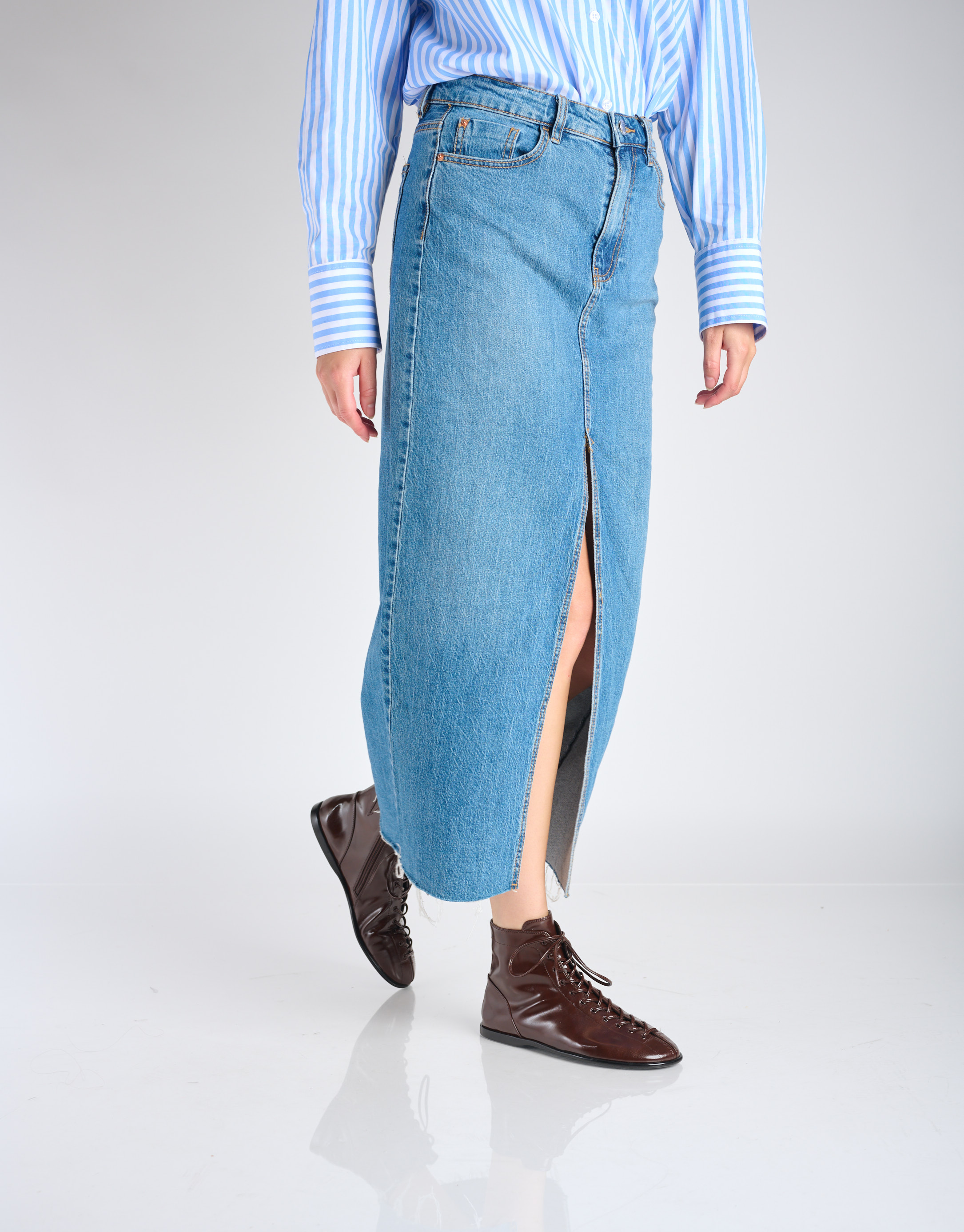 נעלי נשים - Jeffrey Campbell - מגפונים שטוחים BOXXED - חום3