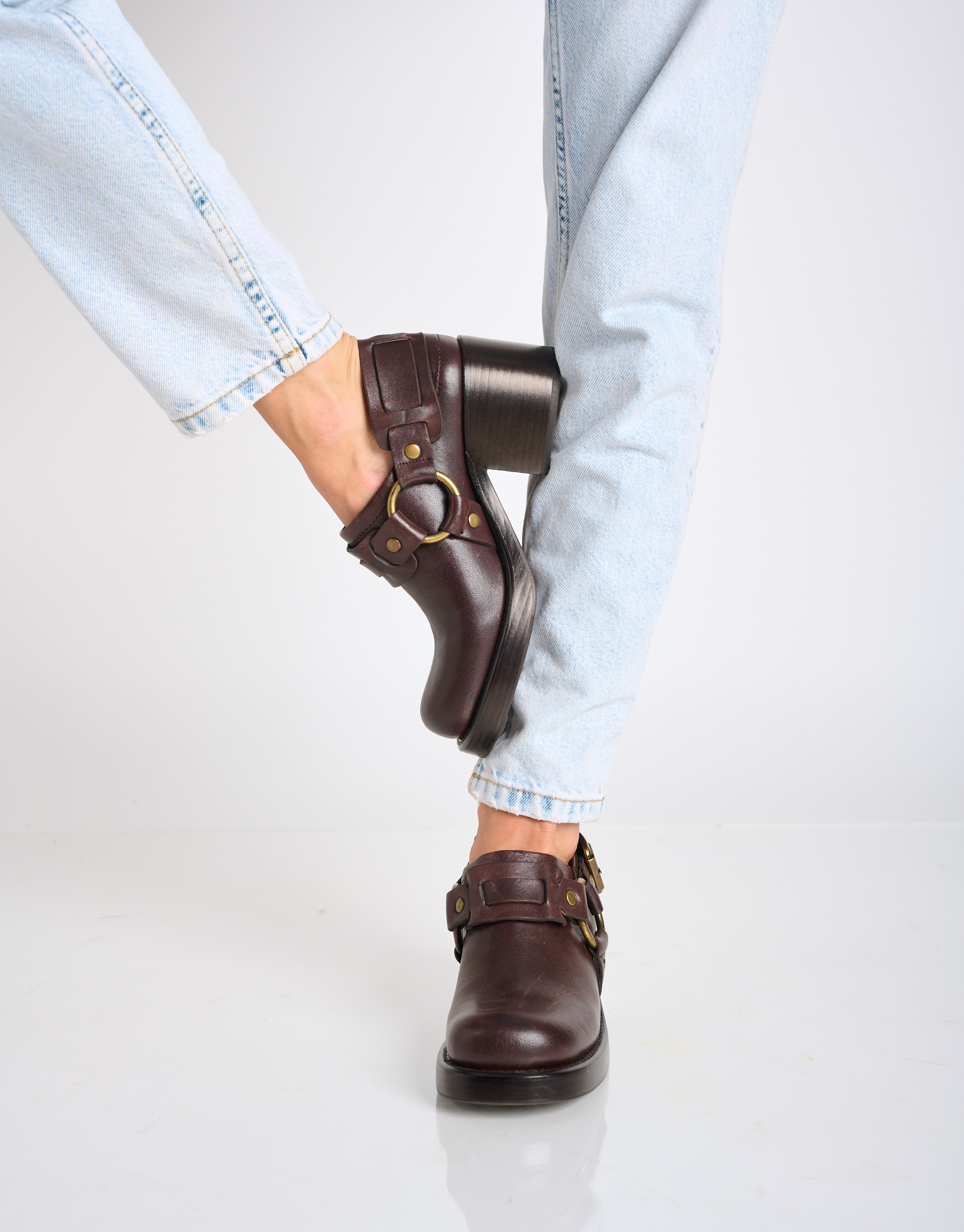 נעלי נשים - Jeffrey Campbell - נעלי עור REFLECTED - חום2