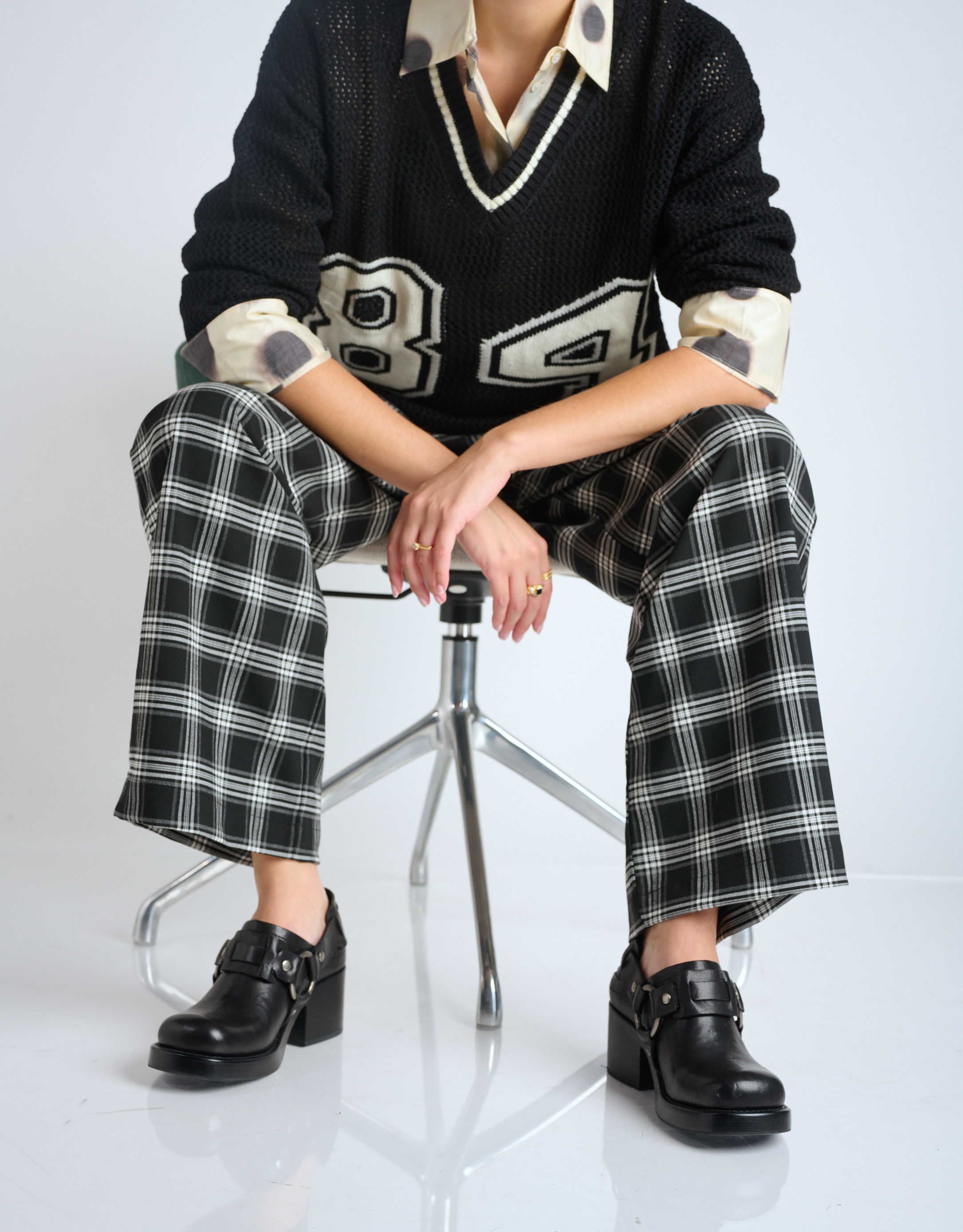 נעלי נשים - Jeffrey Campbell - נעלי עור REFLECTED - שחור2