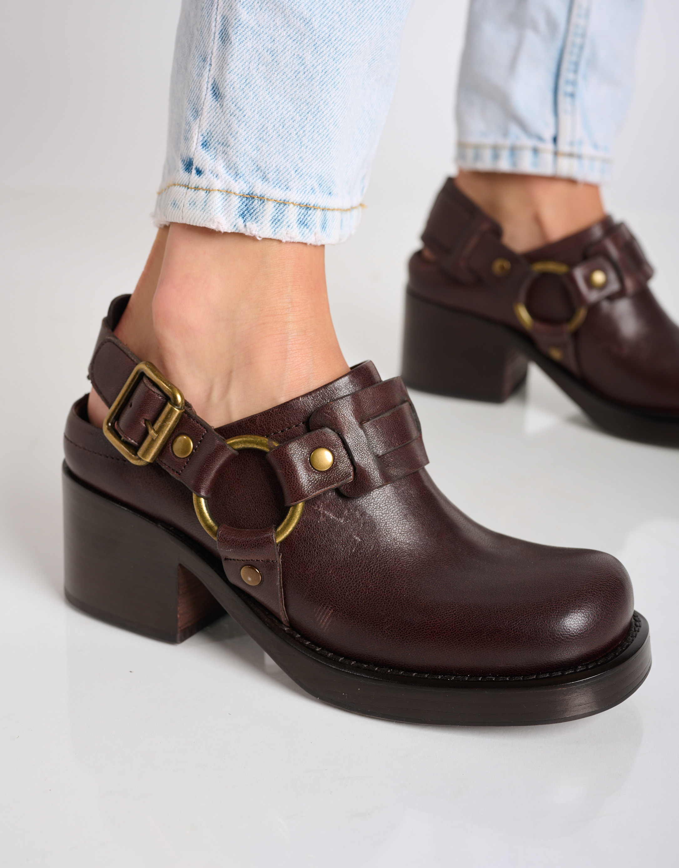 נעלי נשים - Jeffrey Campbell - נעלי עור REFLECTED - חום3