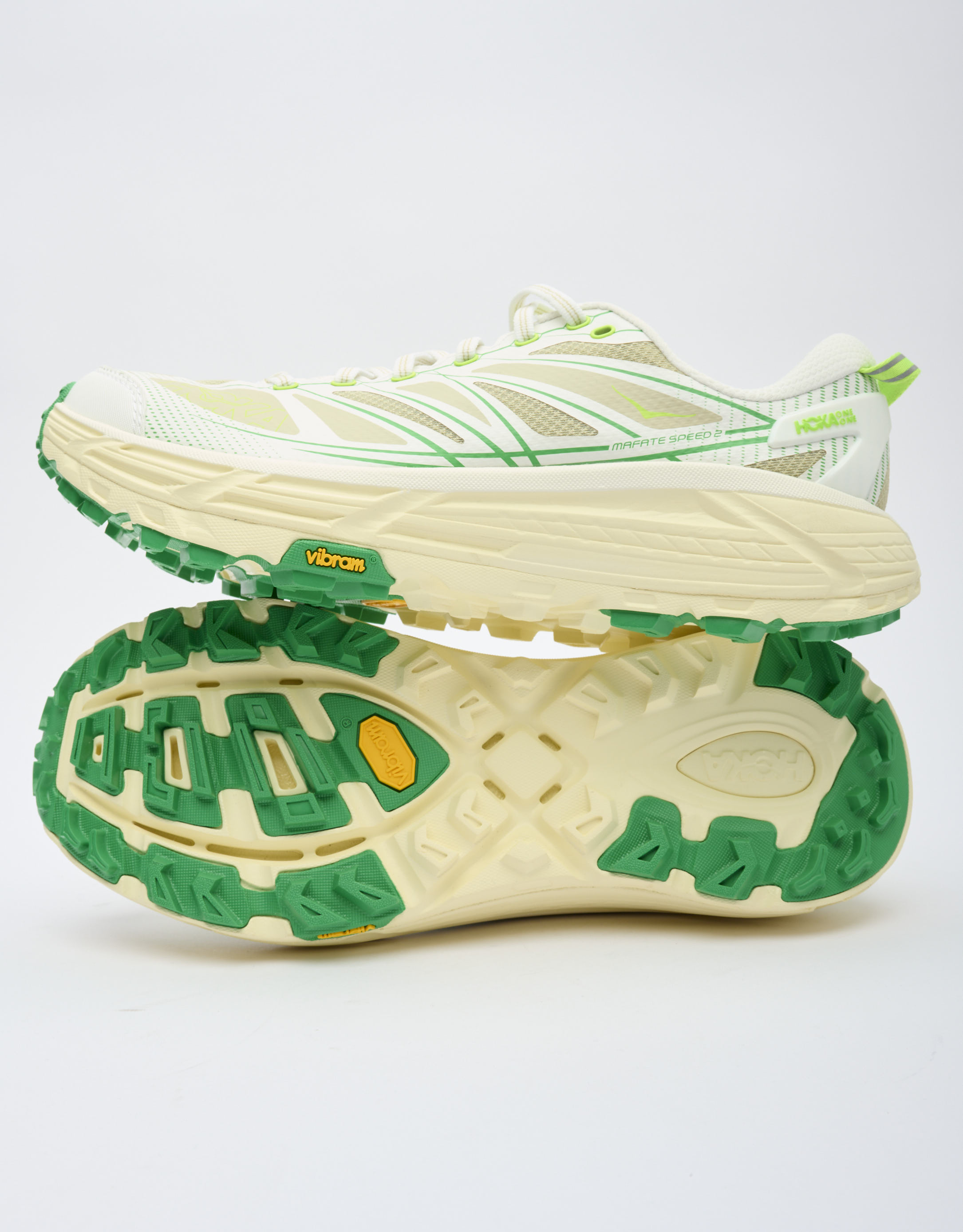 נעלי גברים - Hoka - סניקרס MAFATE SPEED - לבן   ירוק1