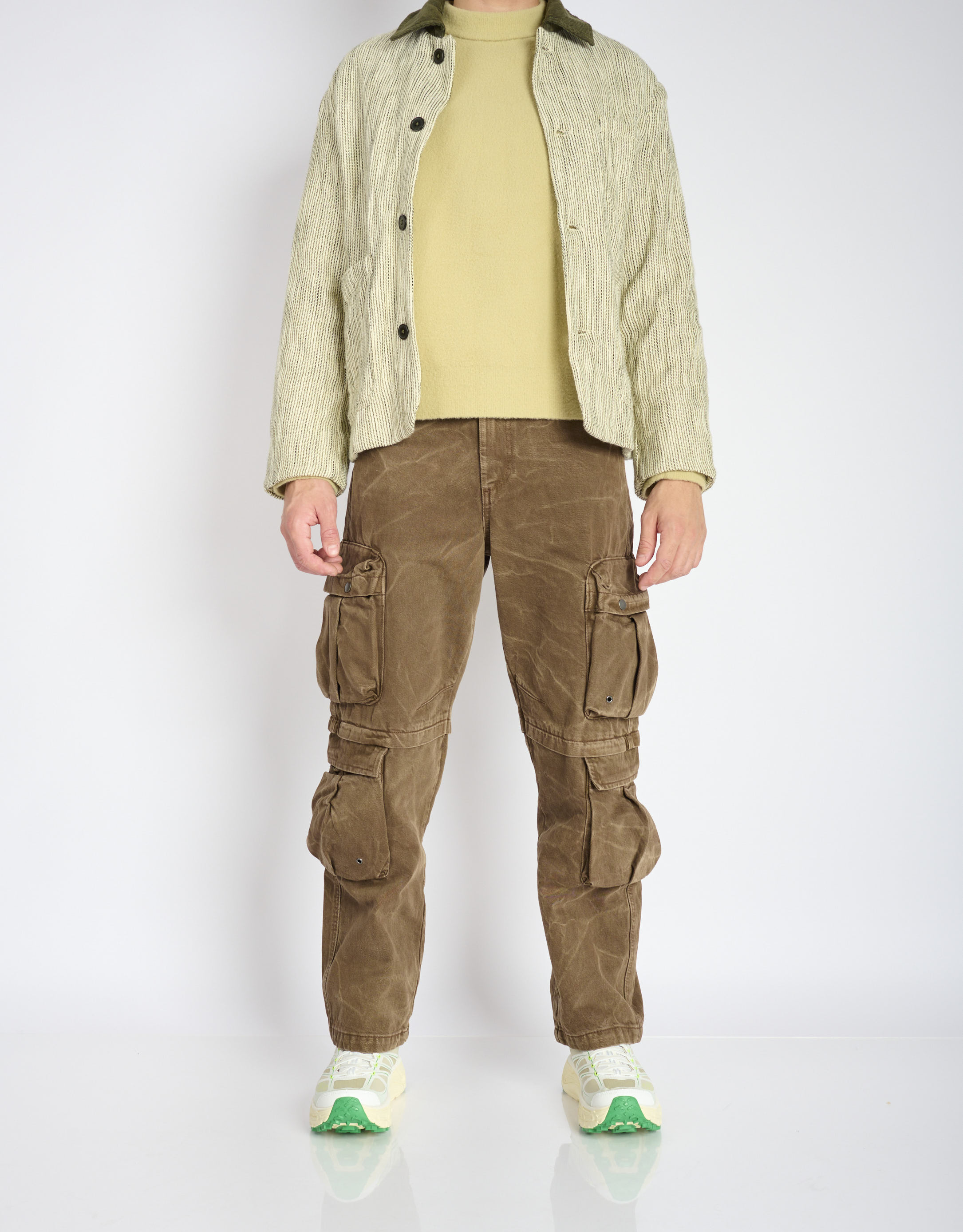 נעלי גברים - Hoka - סניקרס MAFATE SPEED - לבן   ירוק2