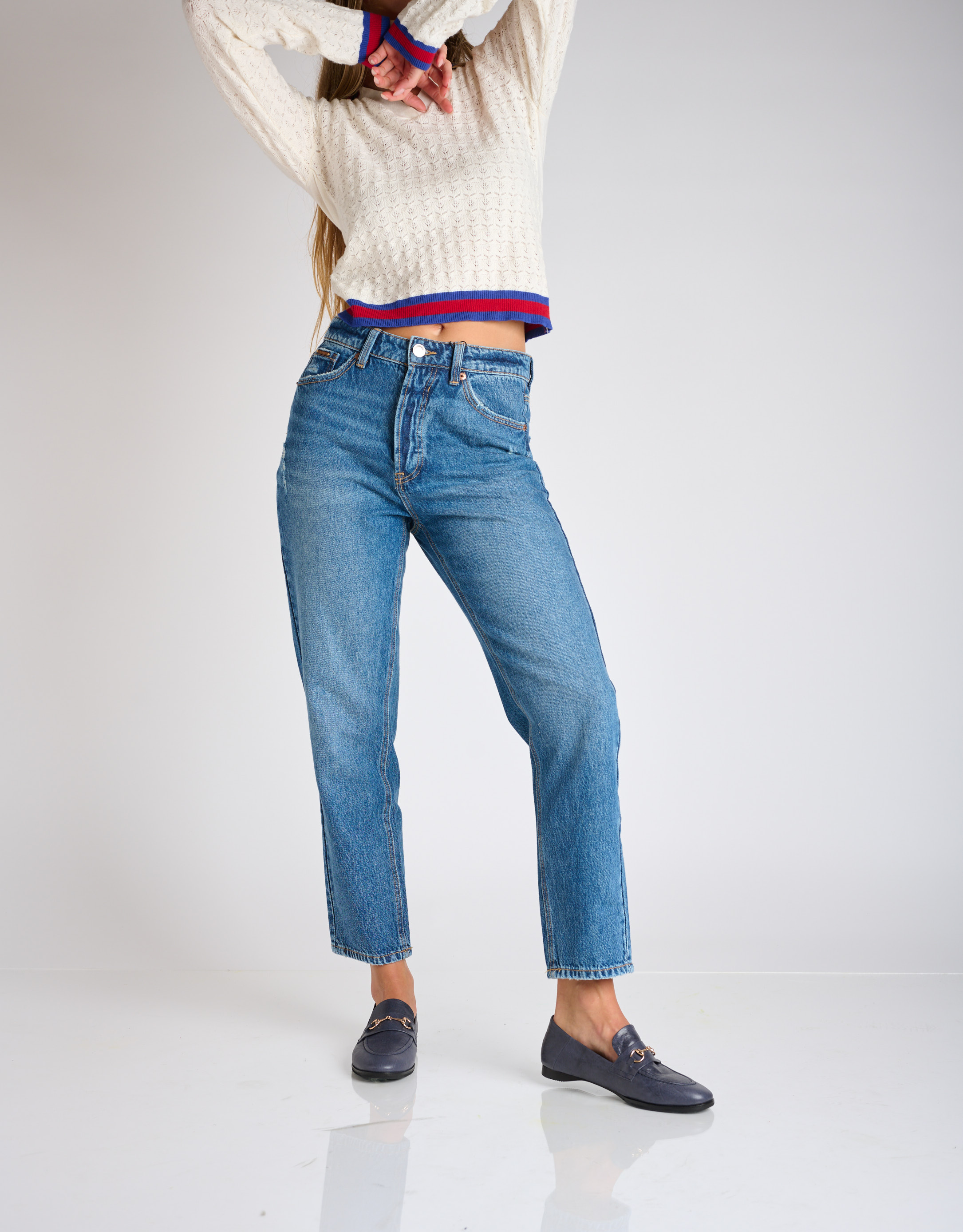 נעלי נשים - Yuko Imanishi - נעלי מוקסינים SACHI - כחול2