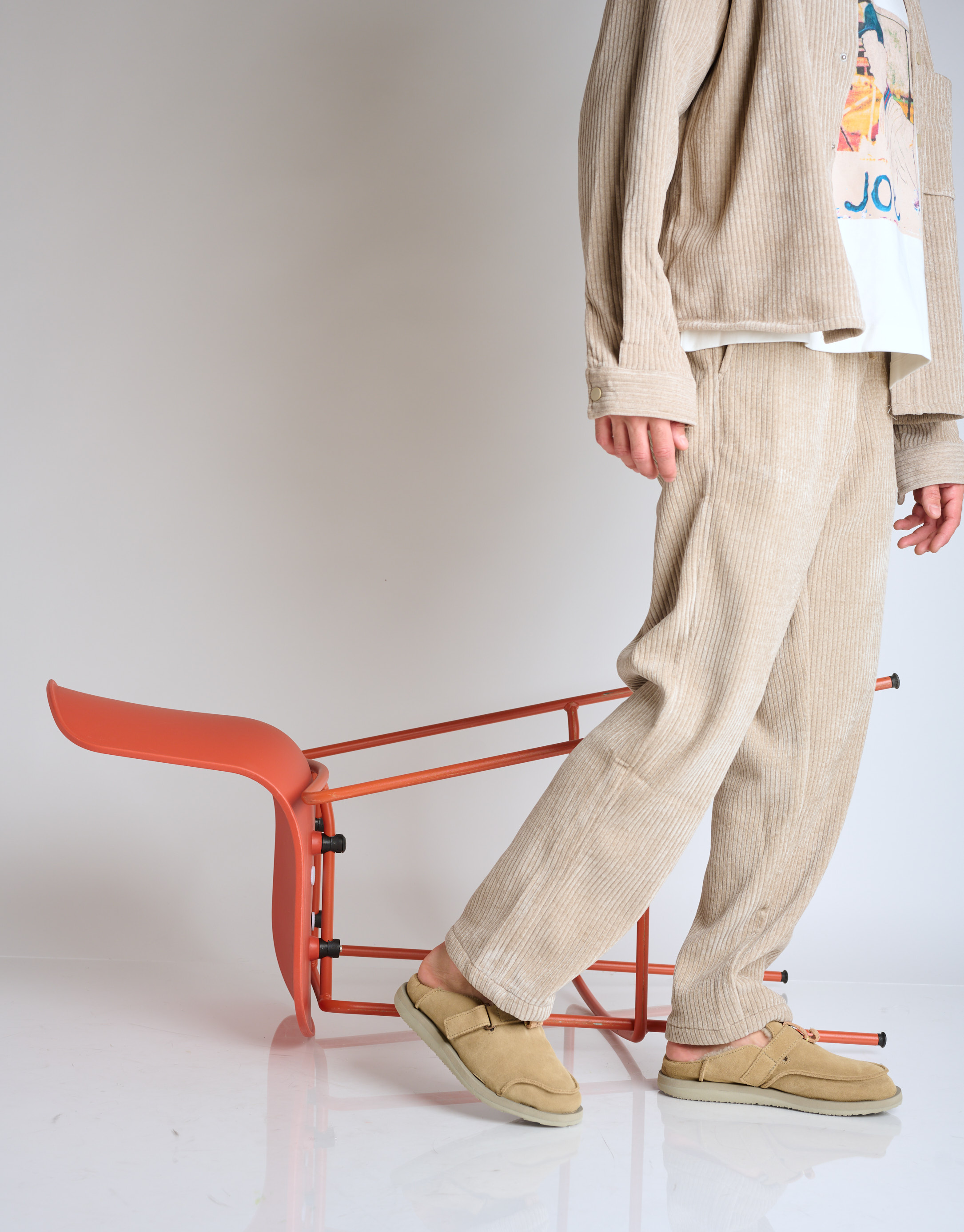 נעלי גברים - Satorisan - כפכפי זמש  UWABAKI - בז'1