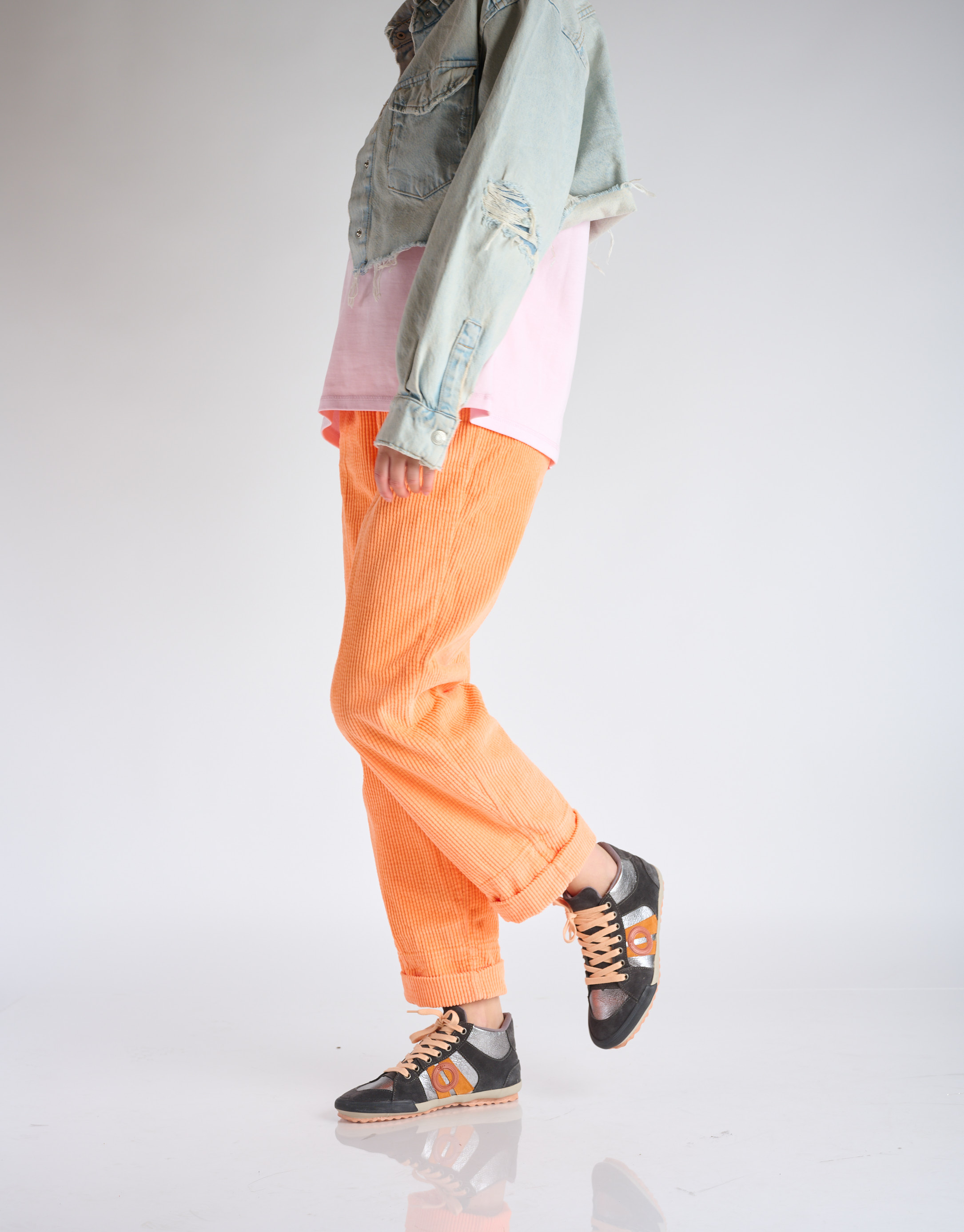 נעלי נשים - Aro - סניקרס גבוהות מטאליות IDO - כסף2