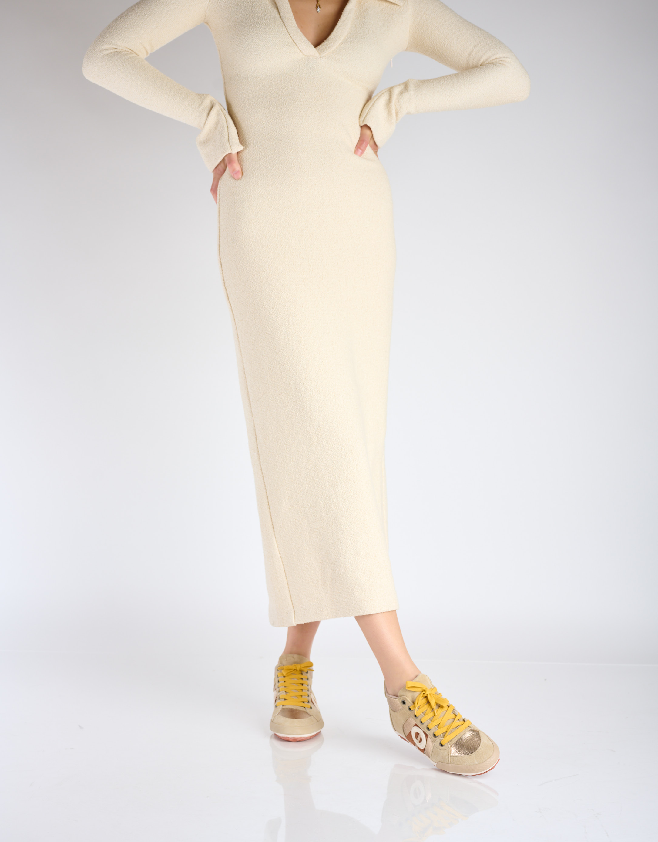 נעלי נשים - Aro - סניקרס גבוהות מטאליות IDO - זהב3