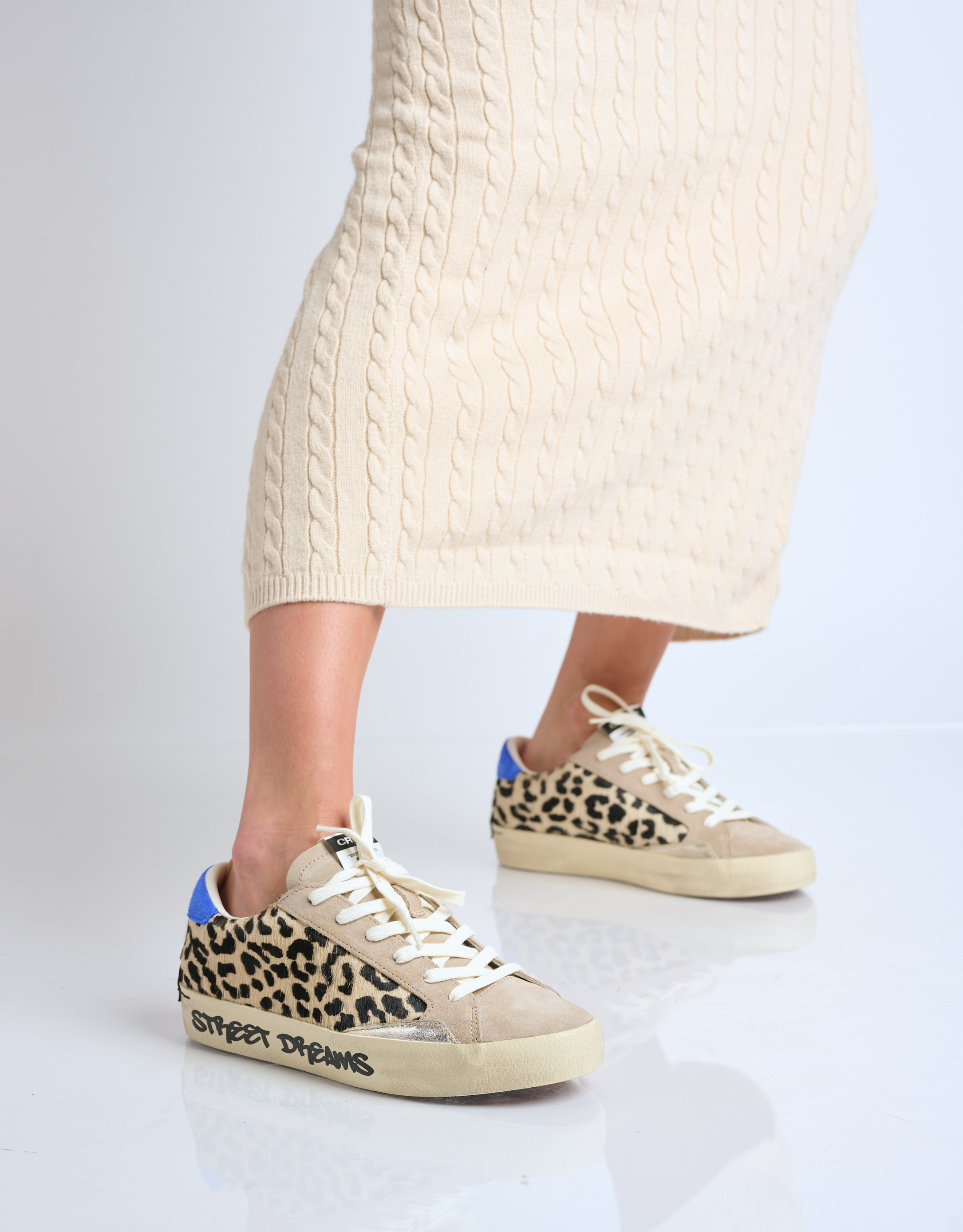 נעלי נשים - Crime London - סניקרס AGNES - בז' מנומר3