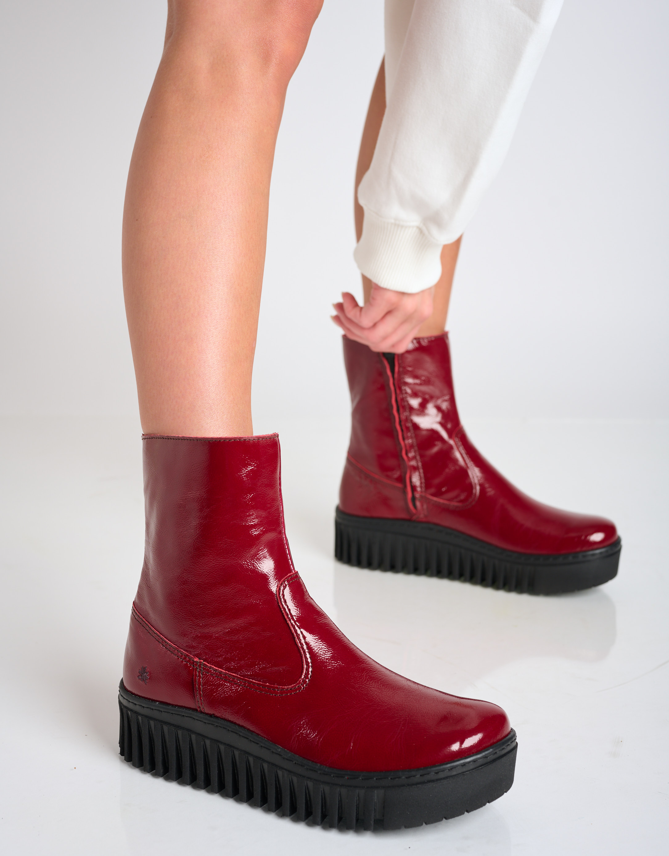 נעלי נשים - Art - מגפונים מבריקים BRIGHTON - בורדו2