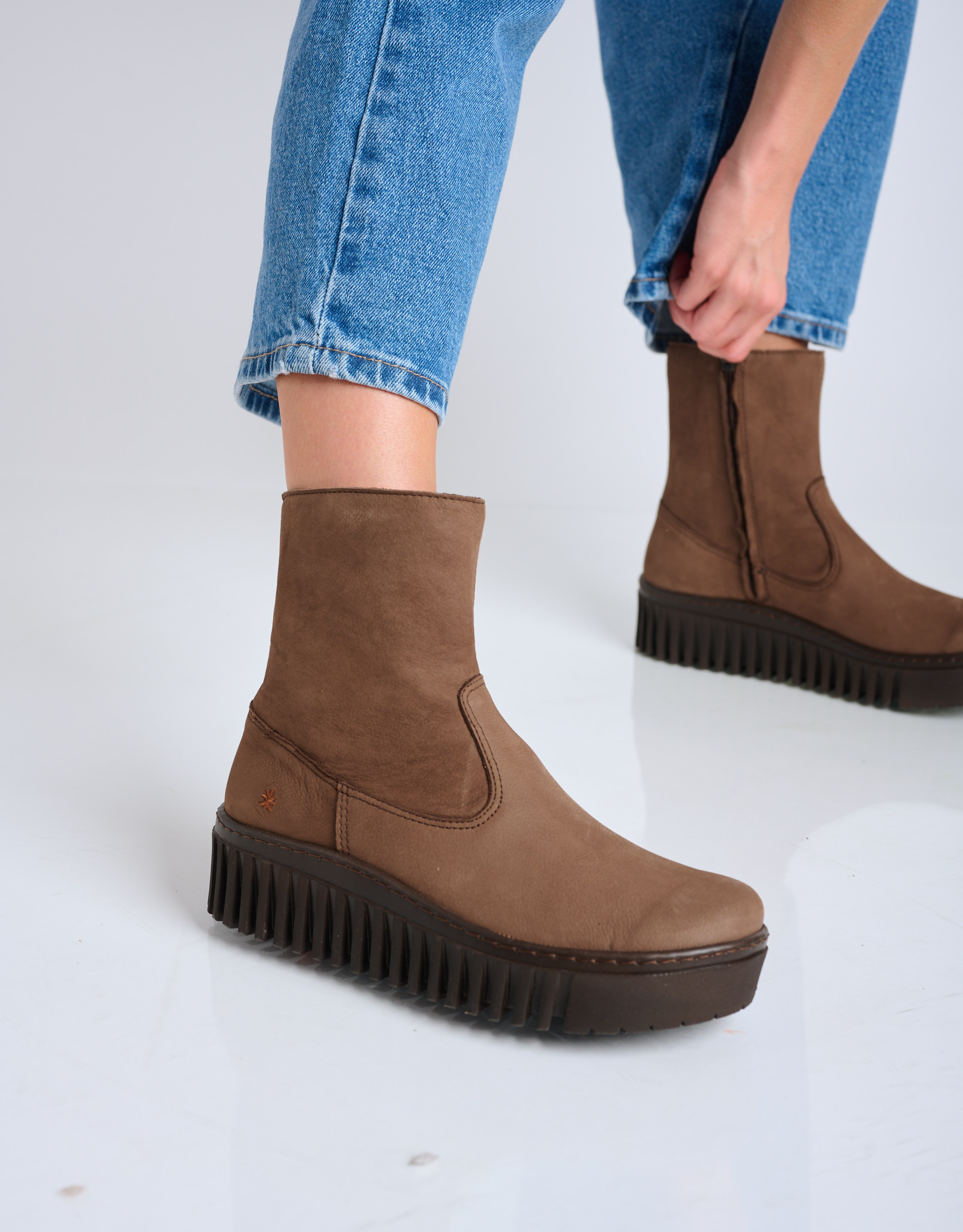 נעלי נשים - Art - מגפוני פלטפורמה BRIGHTON - חום3