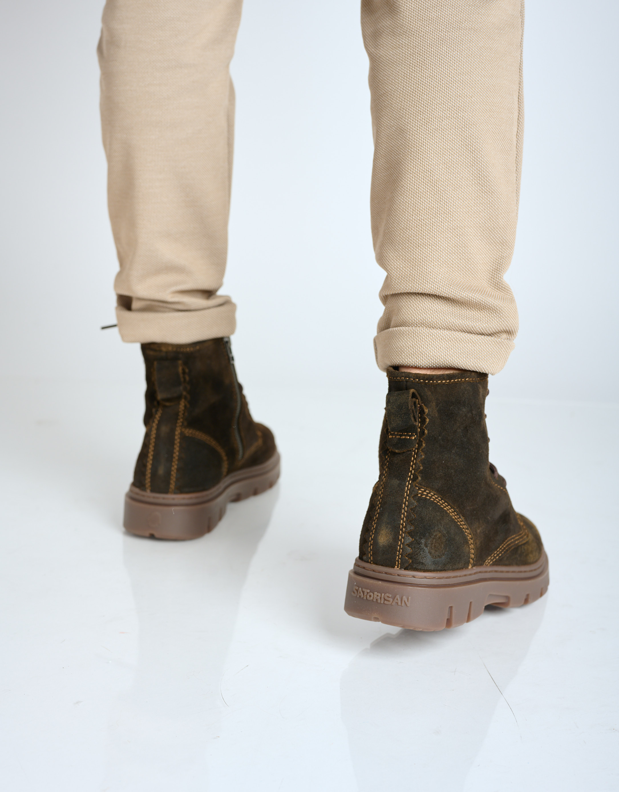 נעלי גברים - Satorisan - מגפונים עם שרוכים UNALOME - חום4