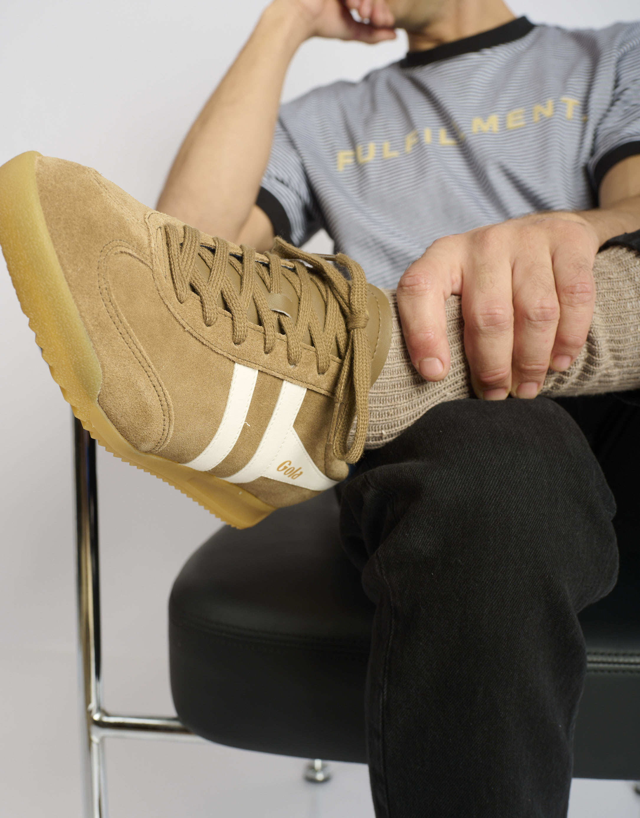 נעלי גברים - Gola - סניקרס זמש TORPEDO - חום בהיר1