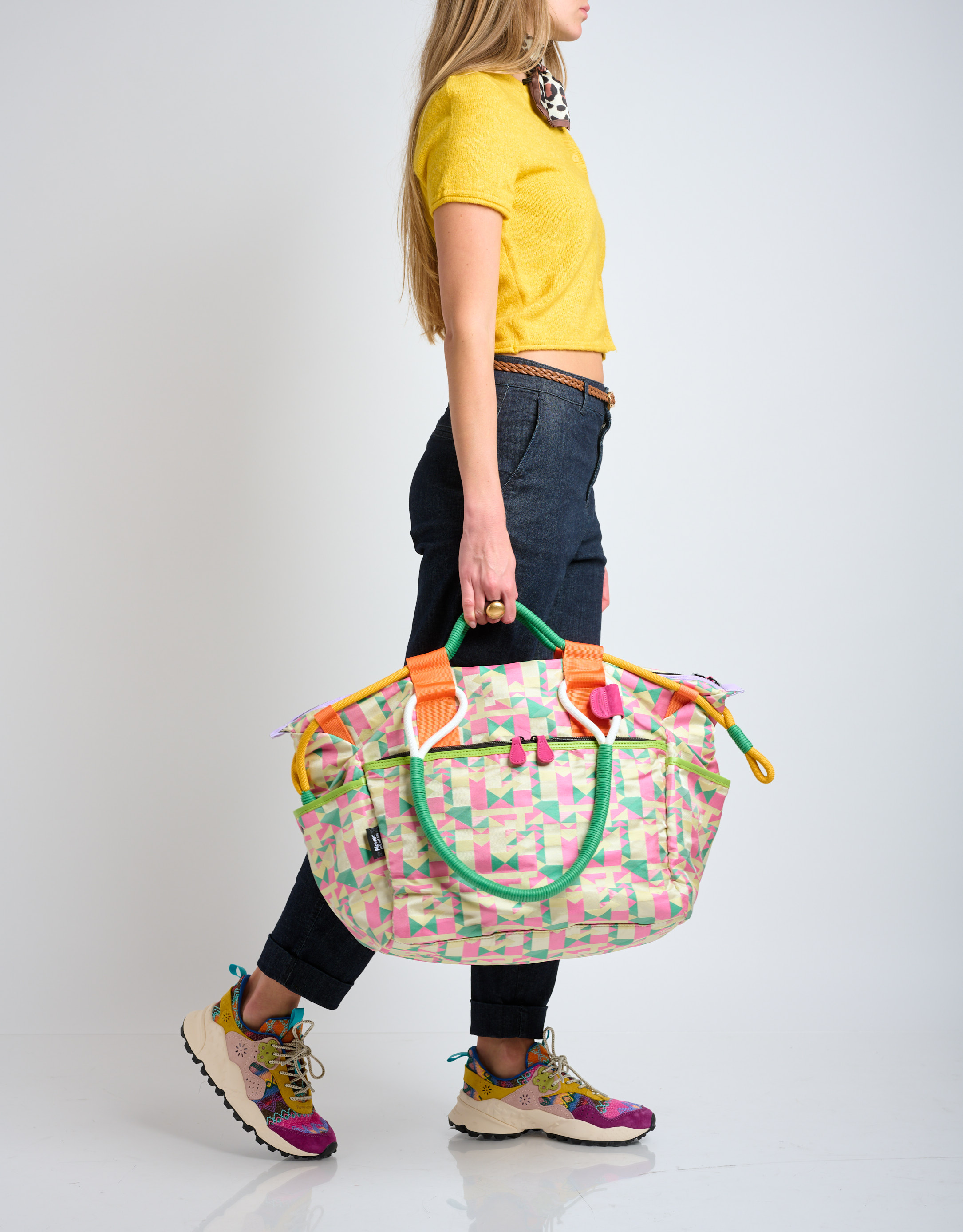 נעלי נשים - Flower Mountain - תיק צד גדול WEEKEND - ירוק   ורוד4