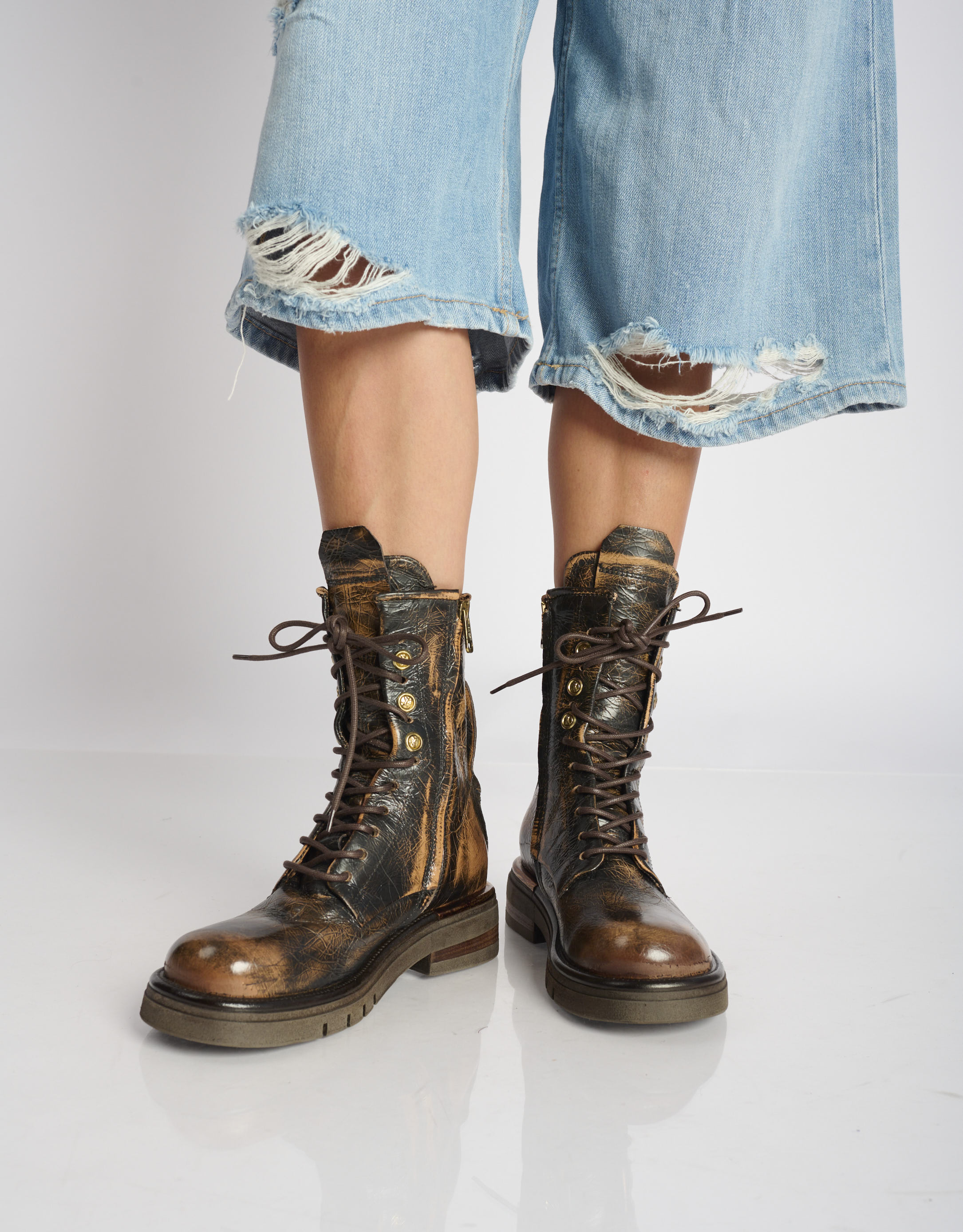 נעלי נשים - A.S. 98 - מגפונים מטאליים RUBY - חום2