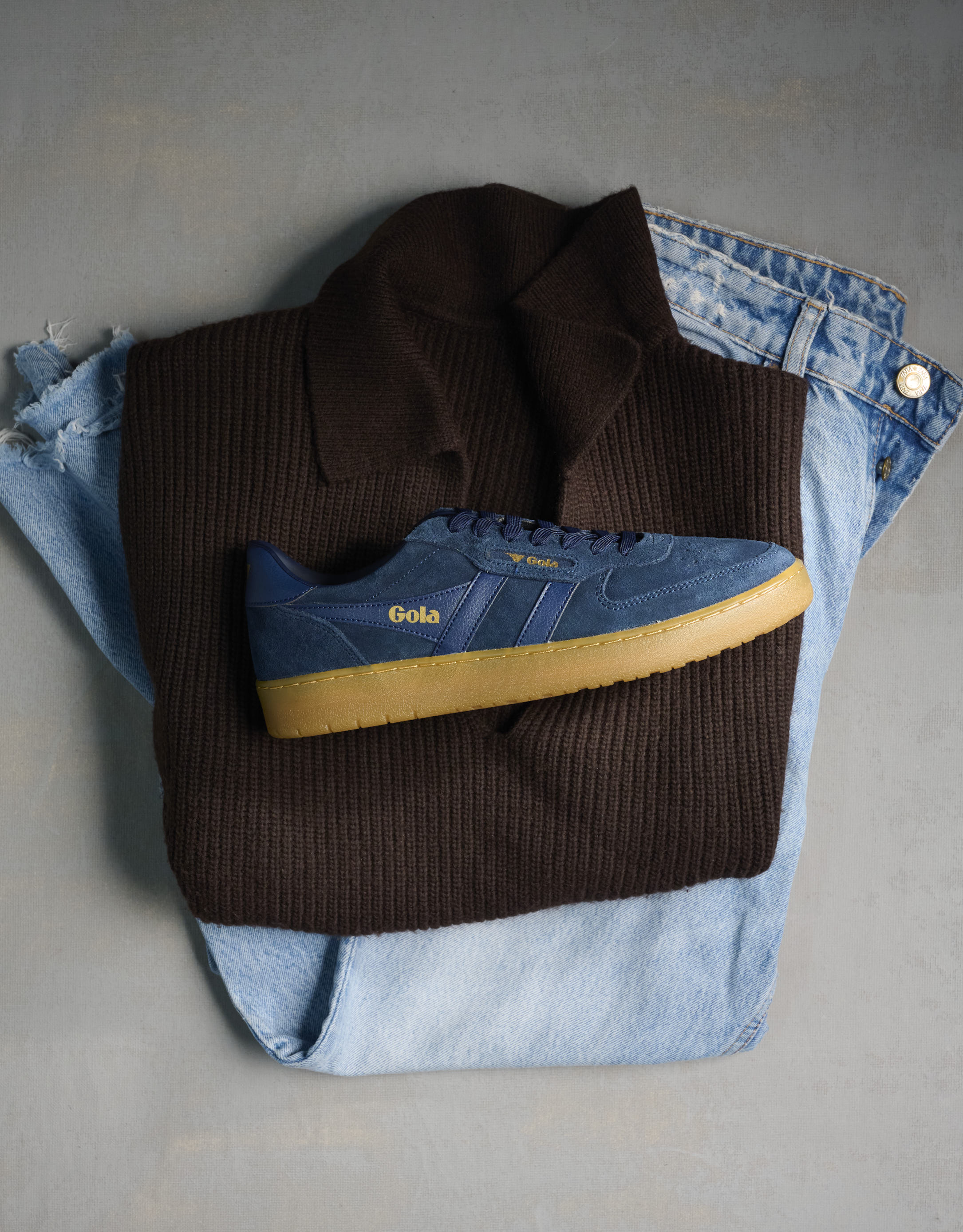 נעלי גברים - Gola - סניקרס HAWK SUEDE - כחול1