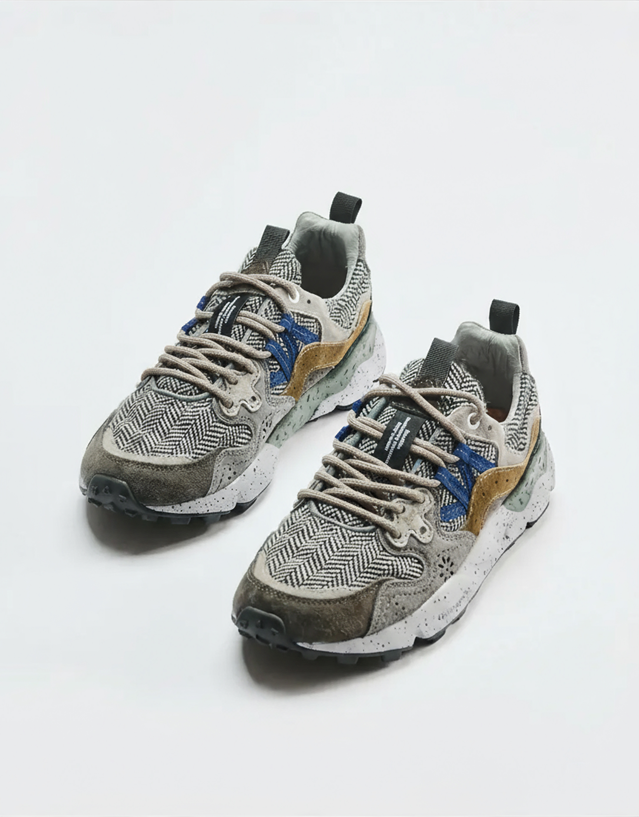 נעלי גברים - Flower Mountain - סניקרס עור וצמר YAMANO - אפור2