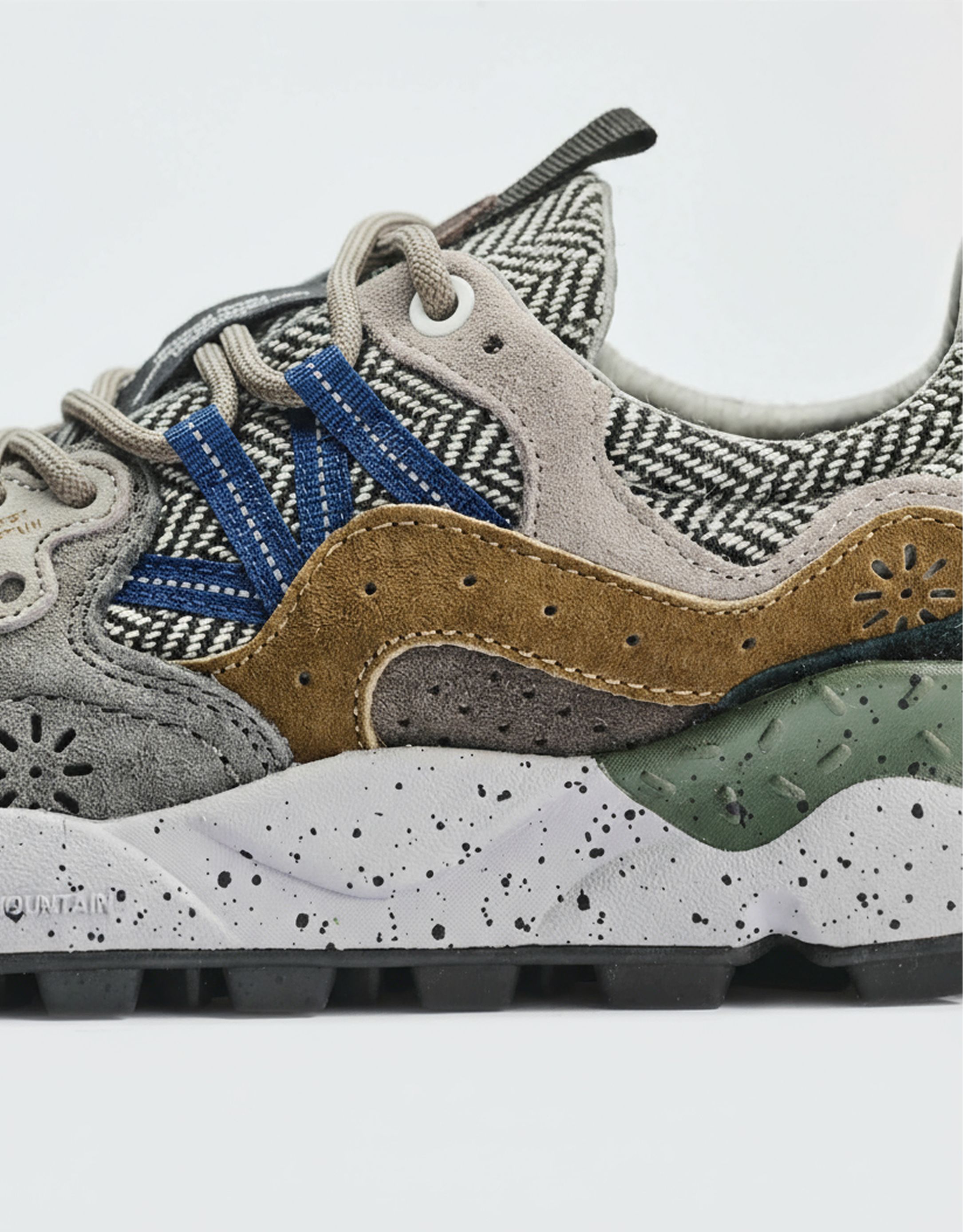 נעלי גברים - Flower Mountain - סניקרס עור וצמר YAMANO - אפור4