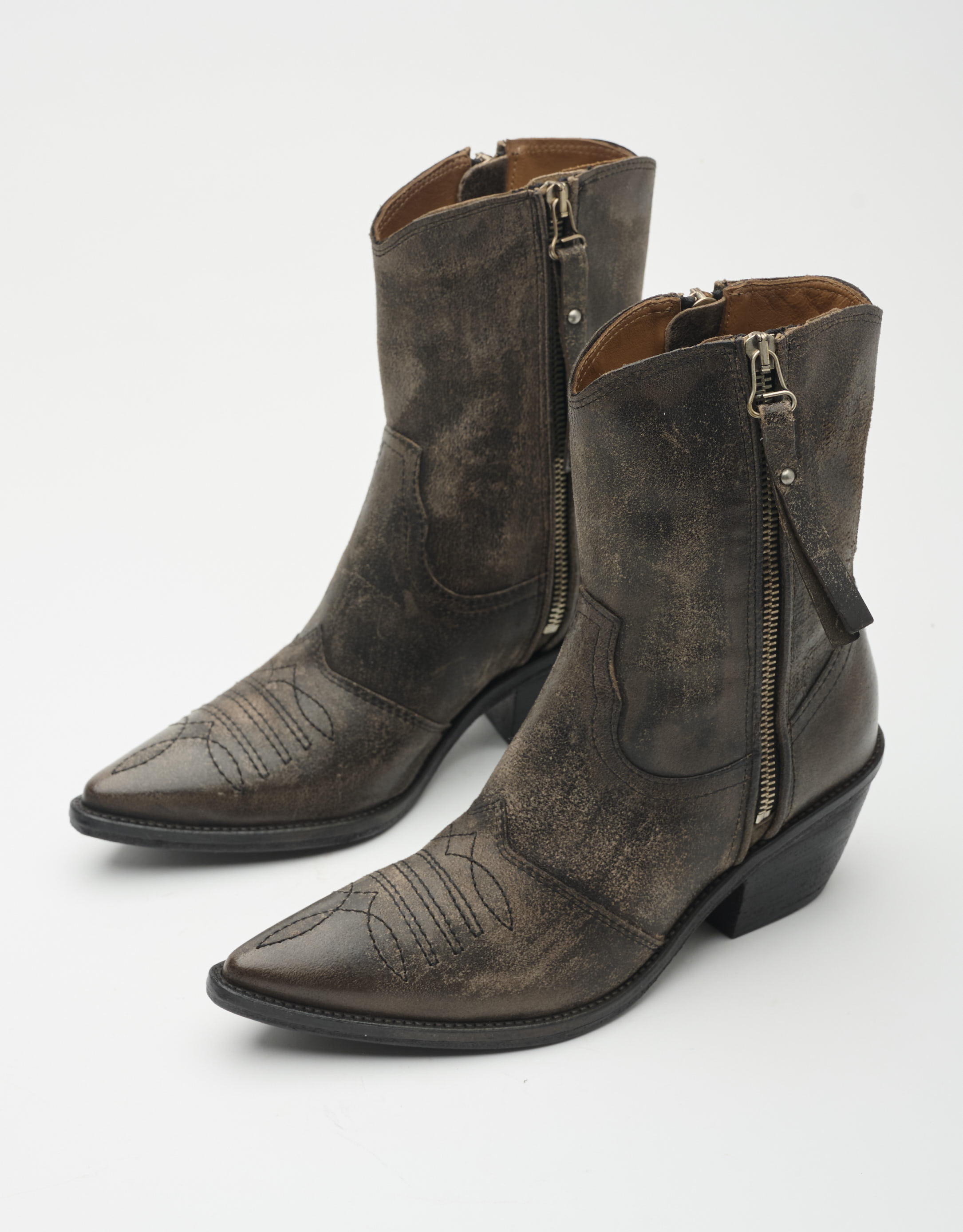 נעלי נשים - A.S. 98 - מגפונים מבריקים COUNTRY - חום2