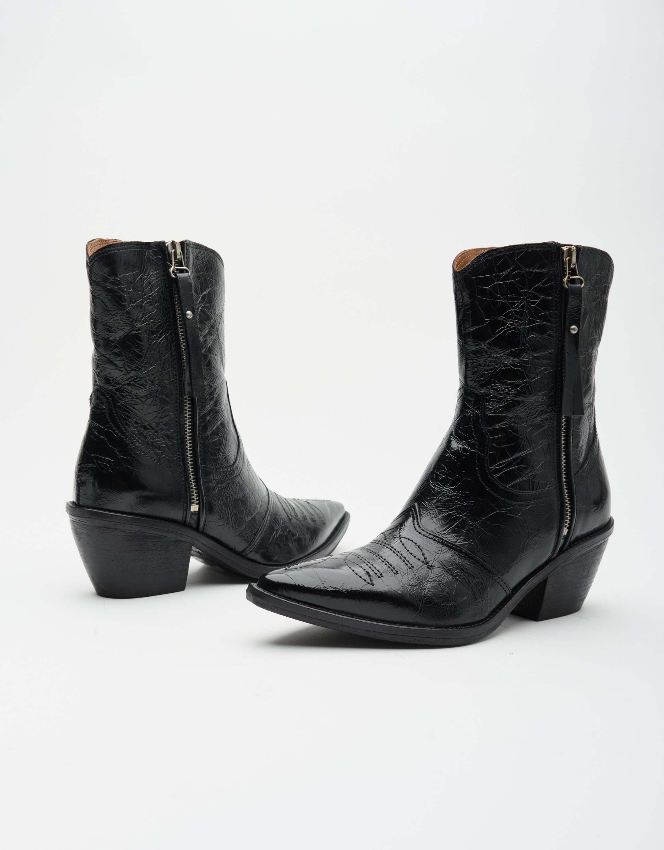 נעלי נשים - A.S. 98 - מגפונים מבריקים COUNTRY - שחור4