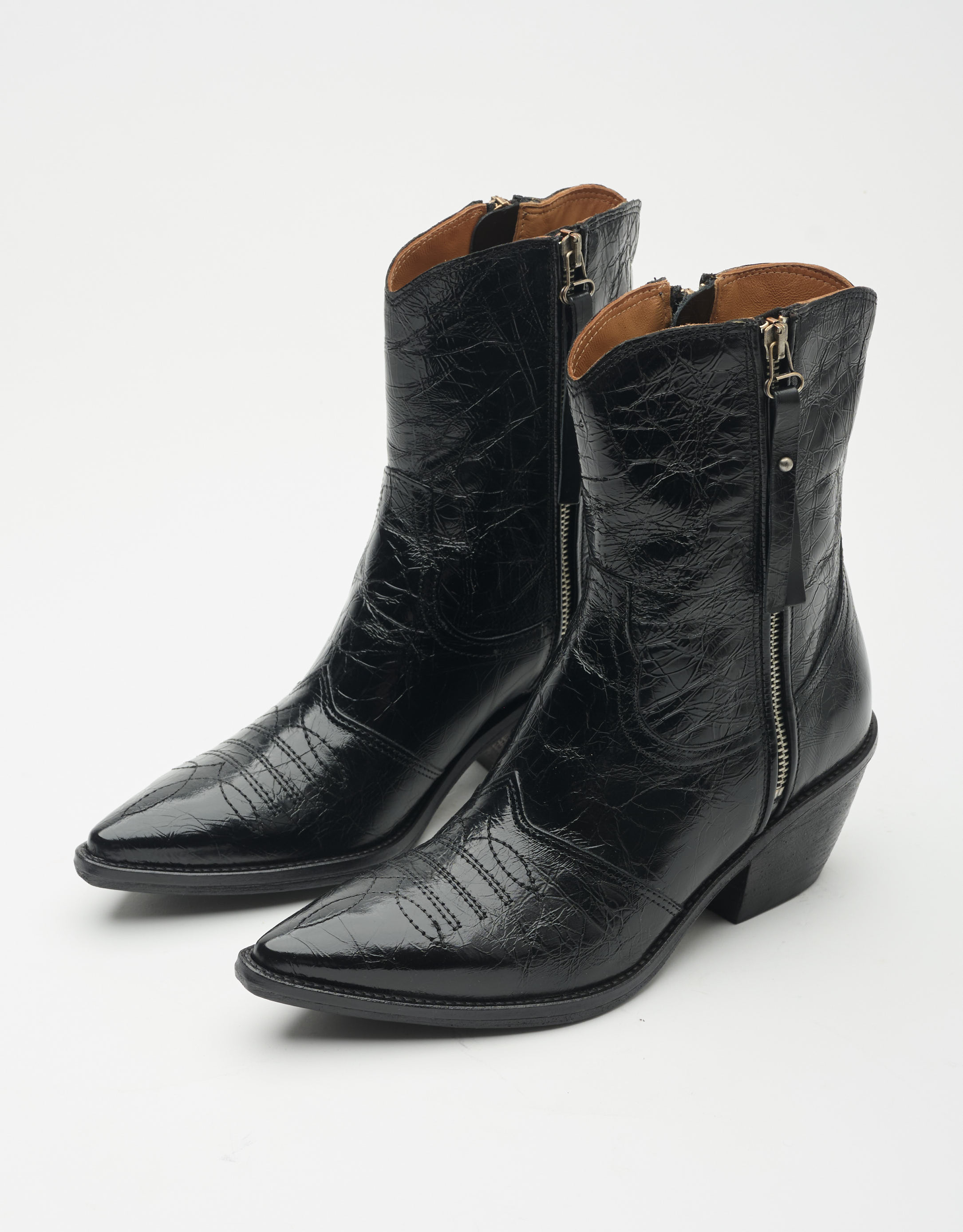 נעלי נשים - A.S. 98 - מגפונים מבריקים COUNTRY - שחור1