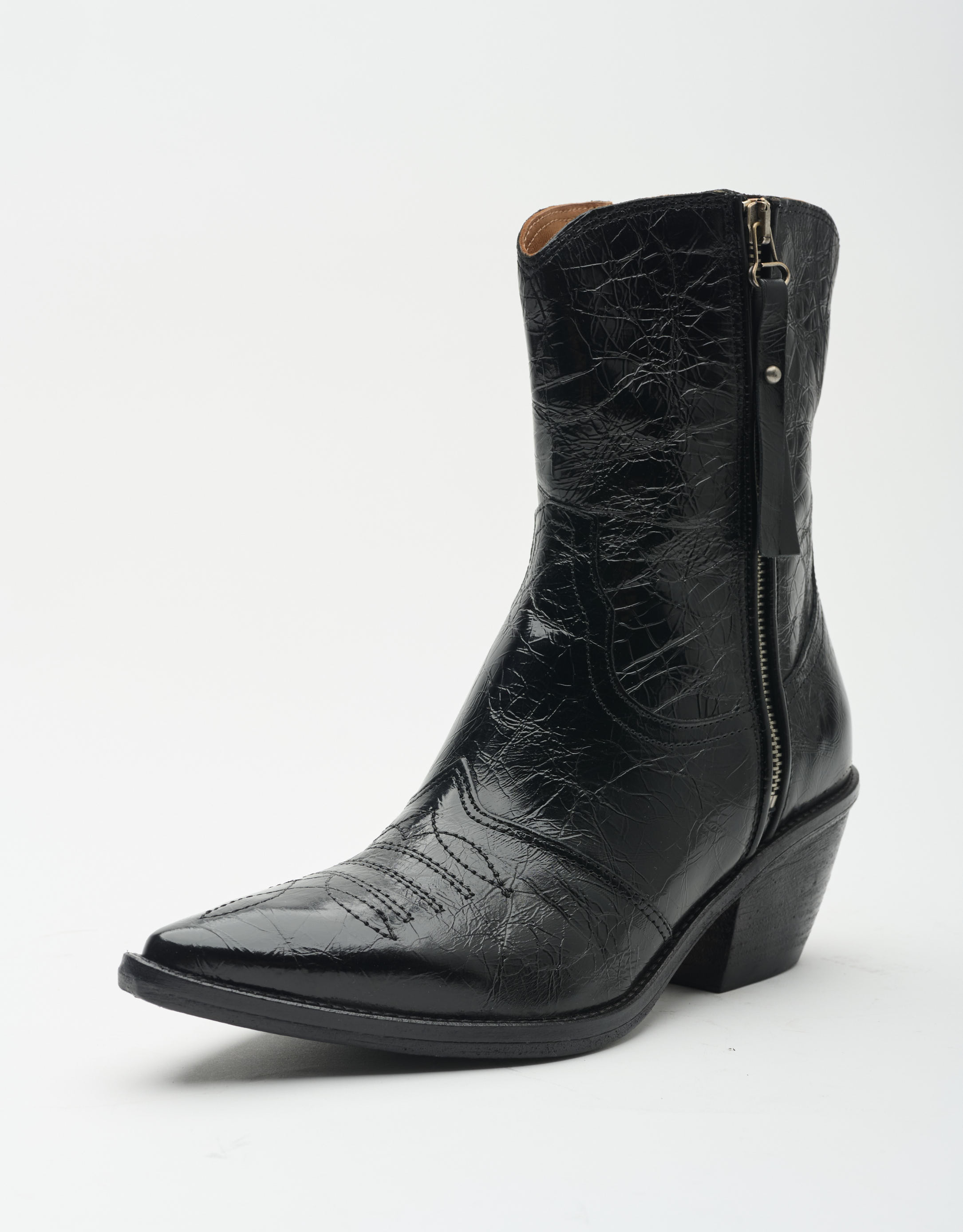 נעלי נשים - A.S. 98 - מגפונים מבריקים COUNTRY - שחור3