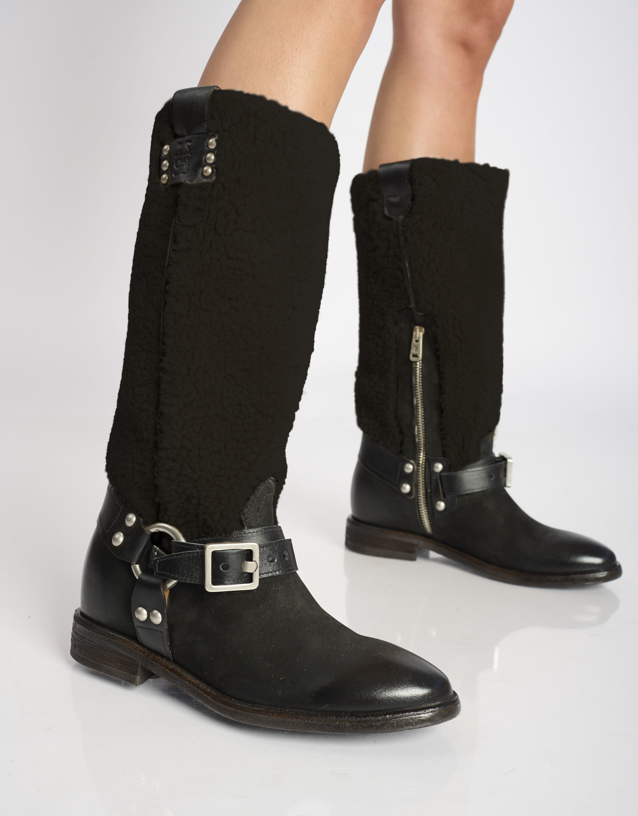 נעלי נשים - A.S. 98 - מגפיים עם פרווה ISOLA - שחור3