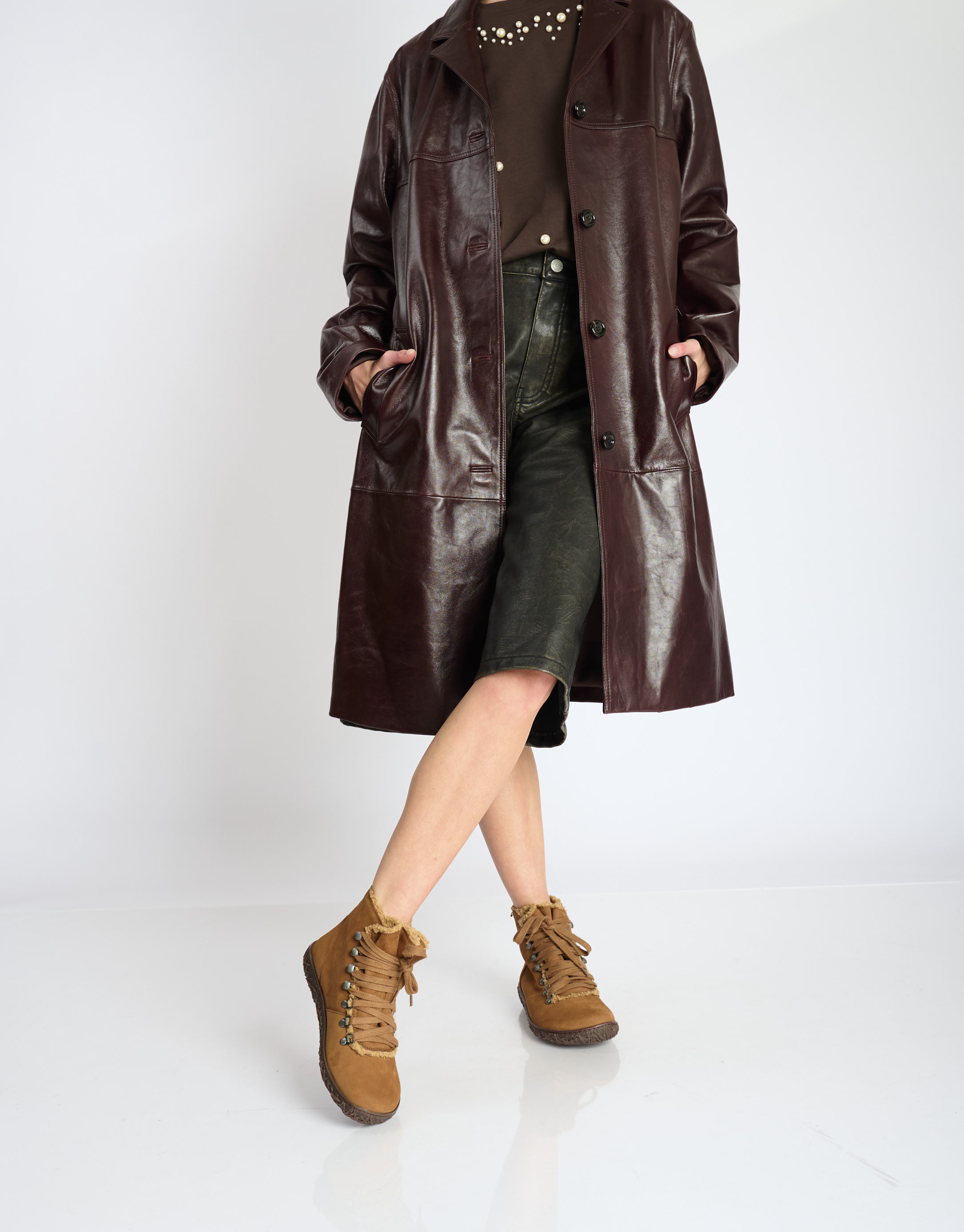 נעלי נשים - El Naturalista - מגפוני  שרוכים NIDO ELLA - קאמל2