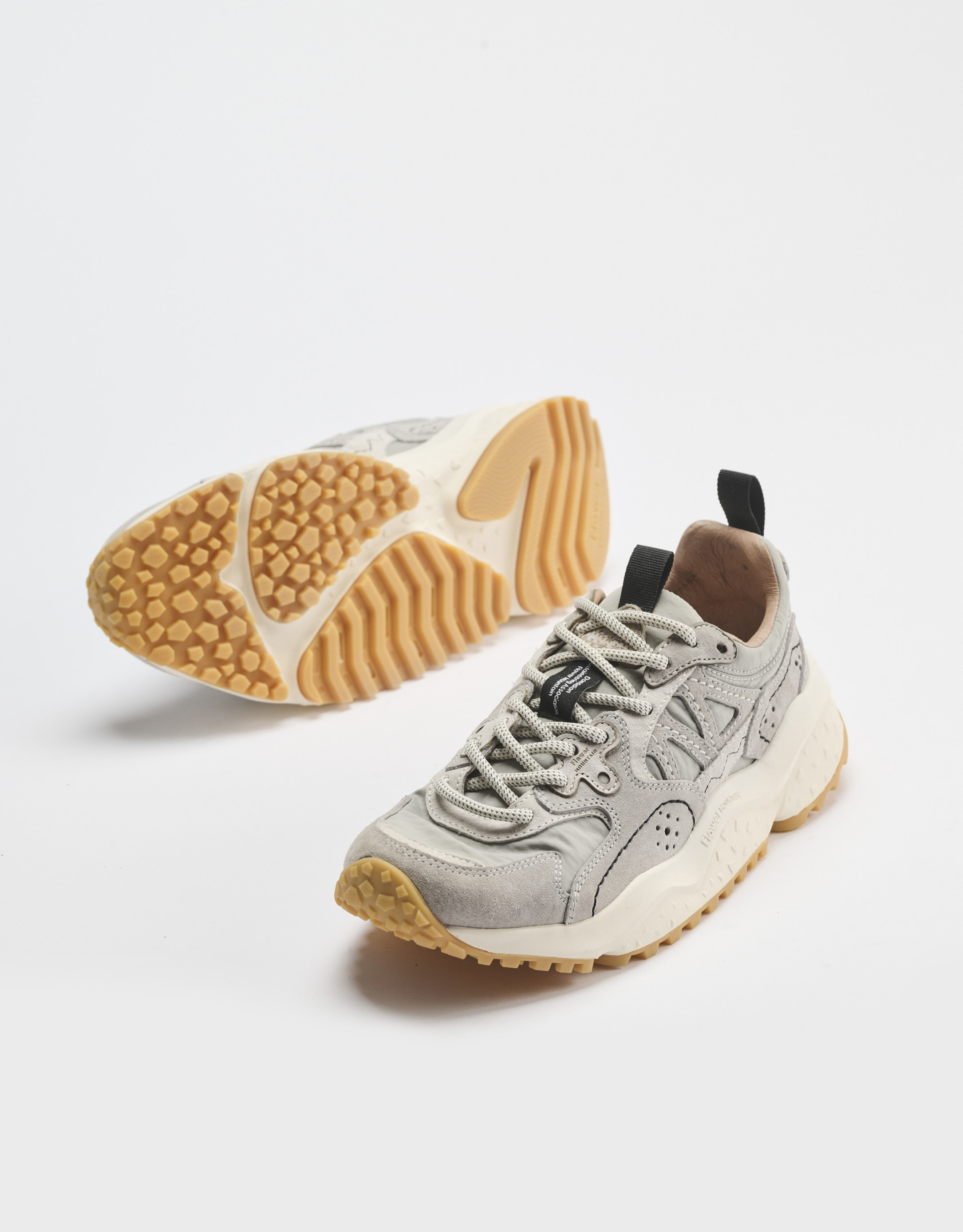 נעלי גברים - Flower Mountain - סניקרס זמש ובד SOLIN - אפור בהיר1