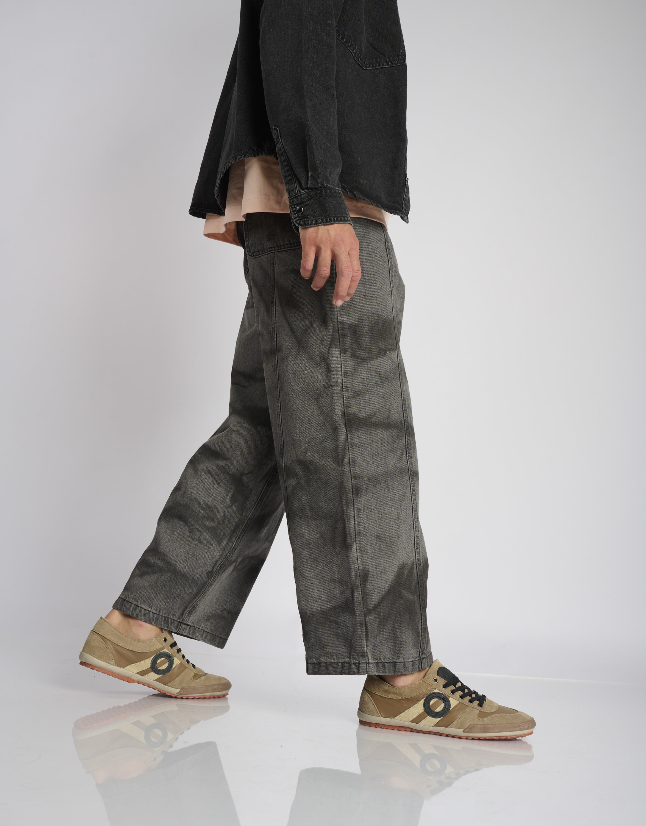 נעלי גברים - Aro - סניקרס עור IDO - חום בהיר1