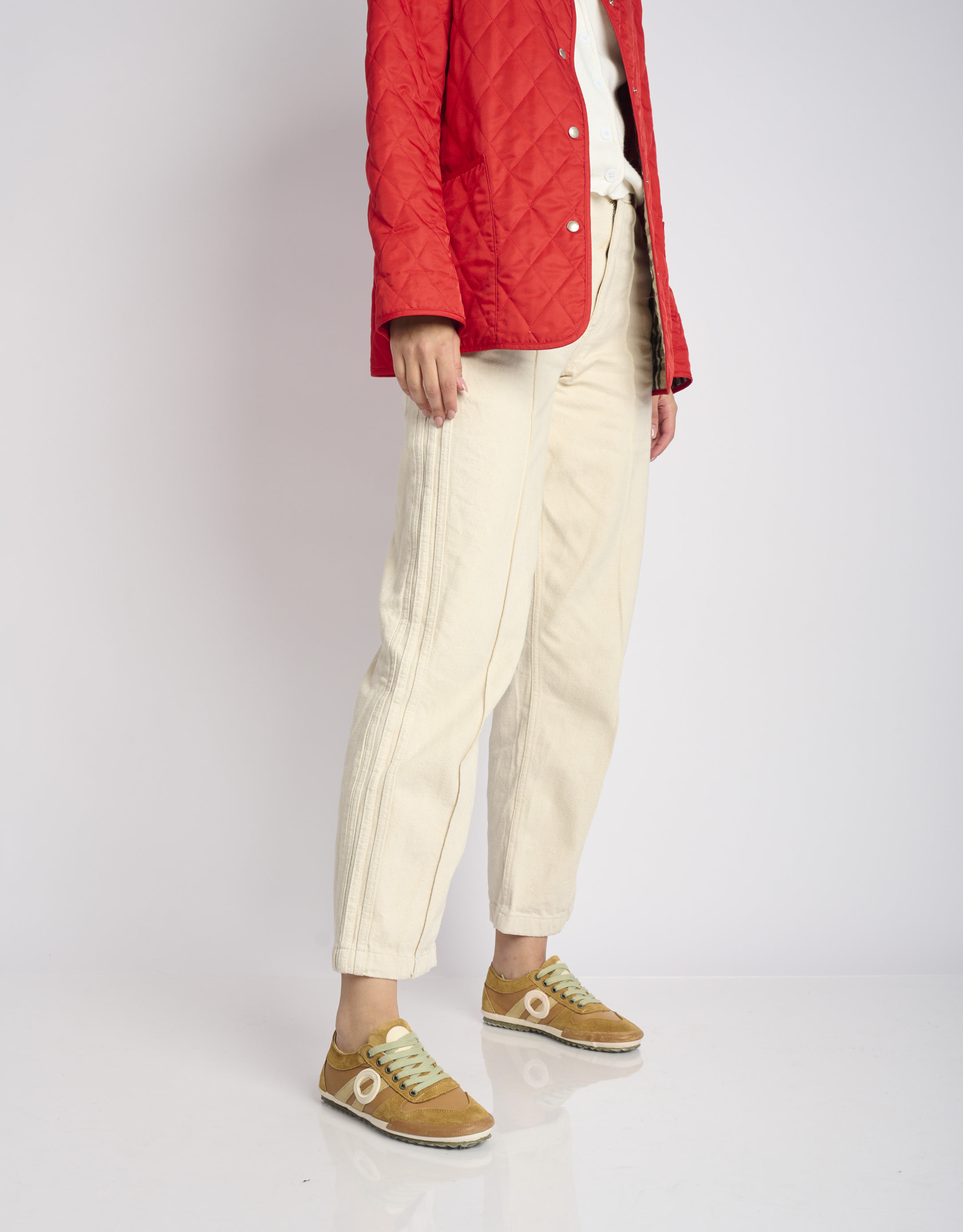 נעלי נשים - Aro - סניקרס נמוכות מעור IDO - קאמל3