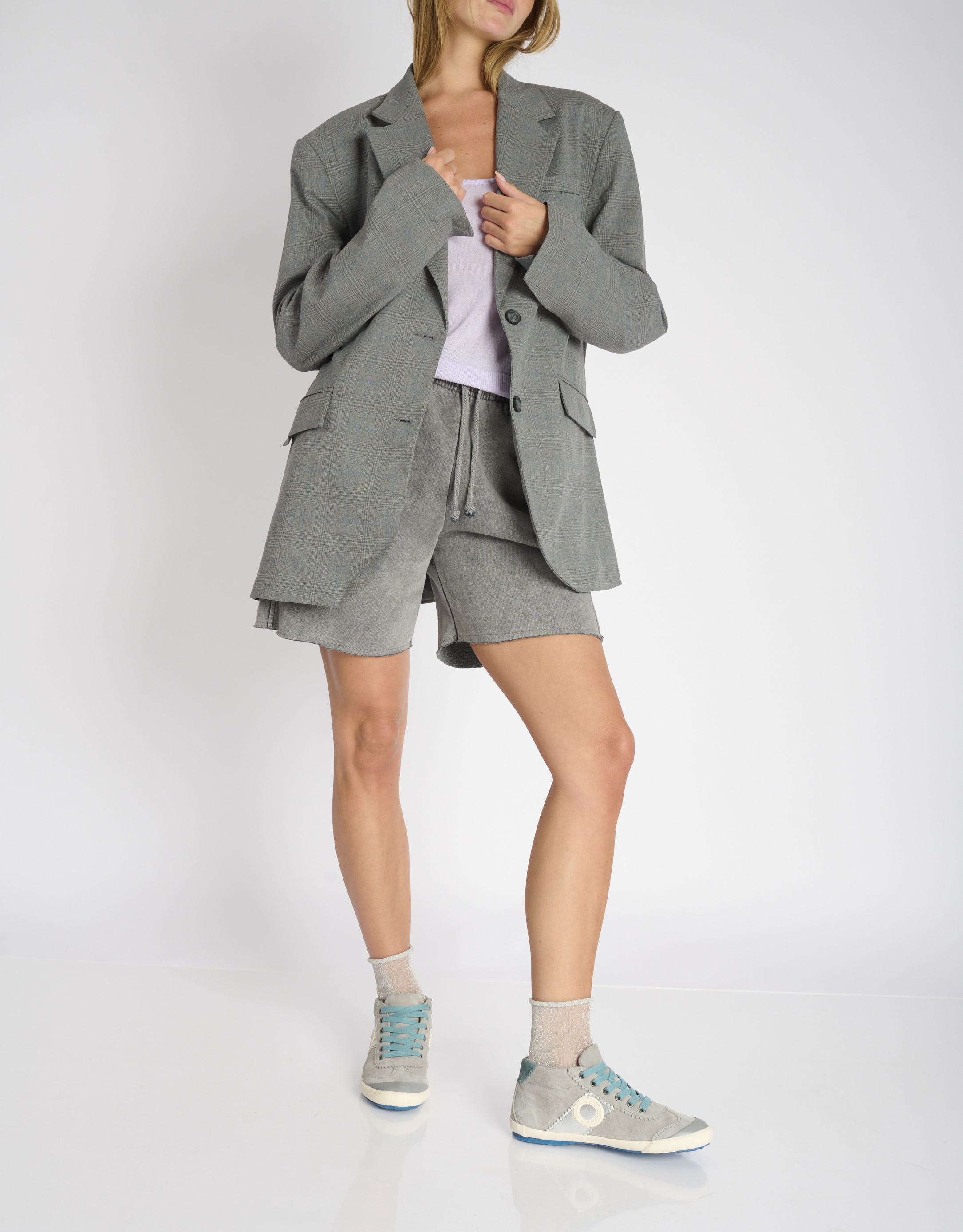 נעלי נשים - Aro - סניקרס זמש גבוהות RAY - אפור בהיר3