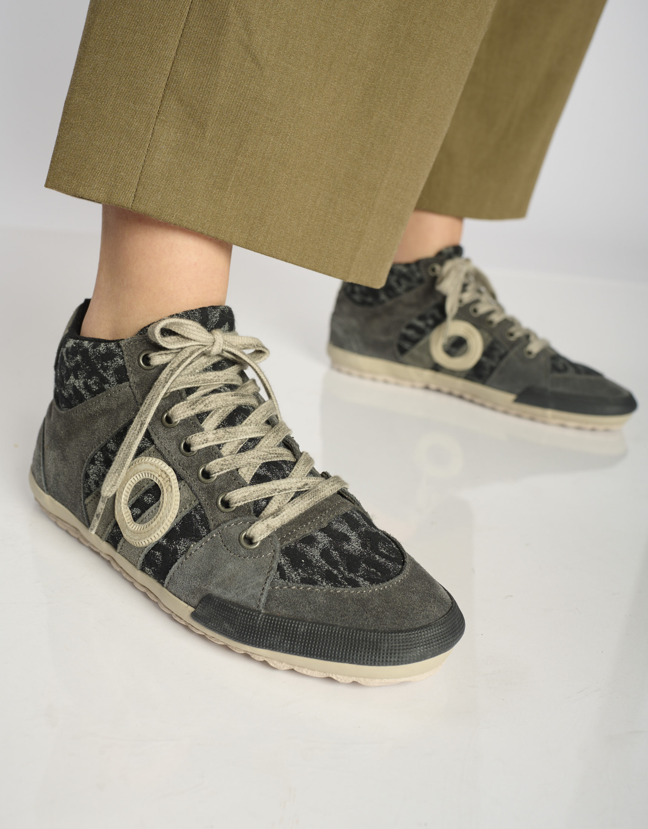 נעלי נשים - Aro - סניקרס גבוהות מנומרות IDO - אפור3