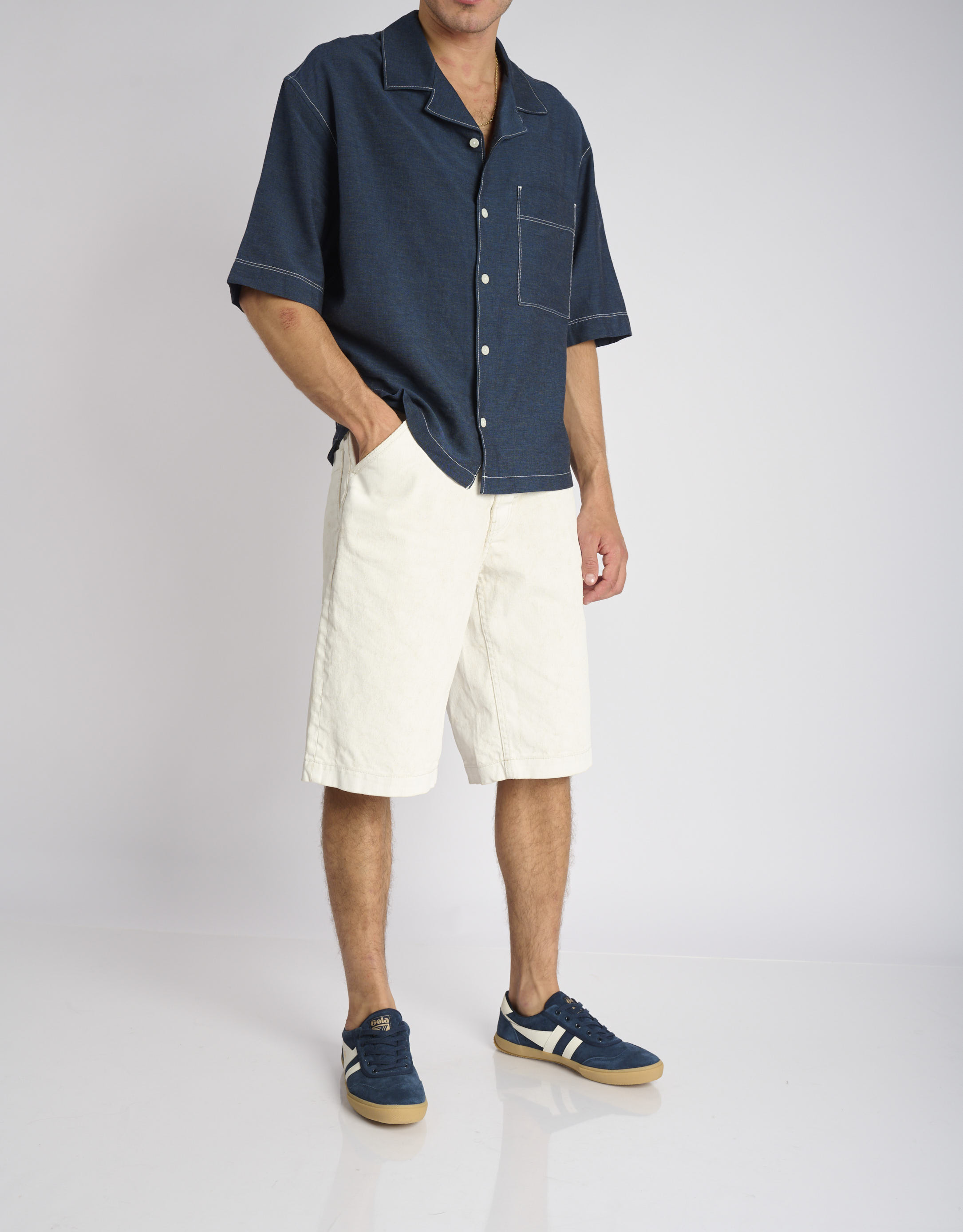 נעלי גברים - Gola - סניקרס זמש BADMINTON - כחול1