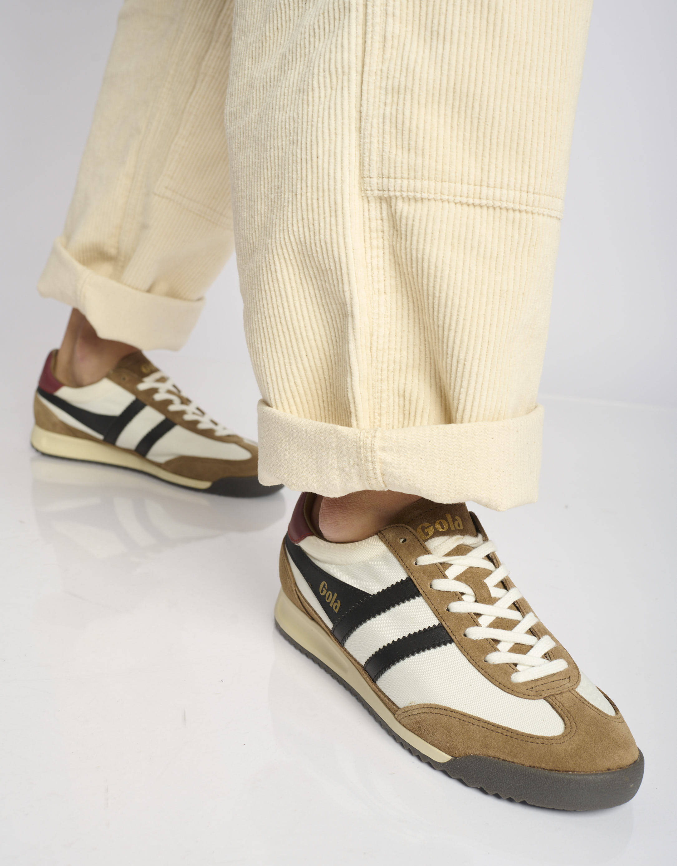 נעלי גברים - Gola - סניקרס TORNADO - לבן   חום1