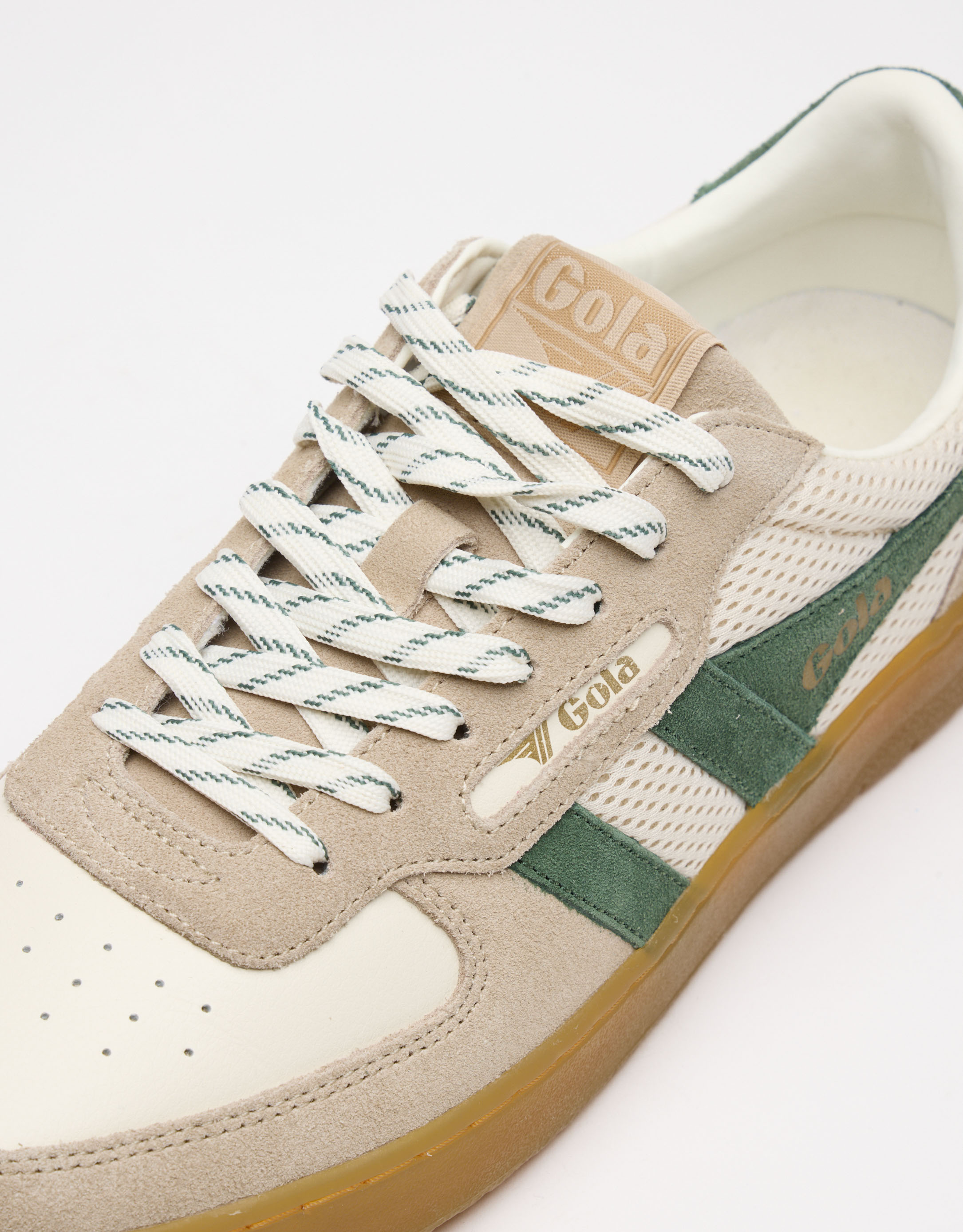 נעלי גברים - Gola - סניקרס בד וזמש HAWK 83 - לבן   ירוק1