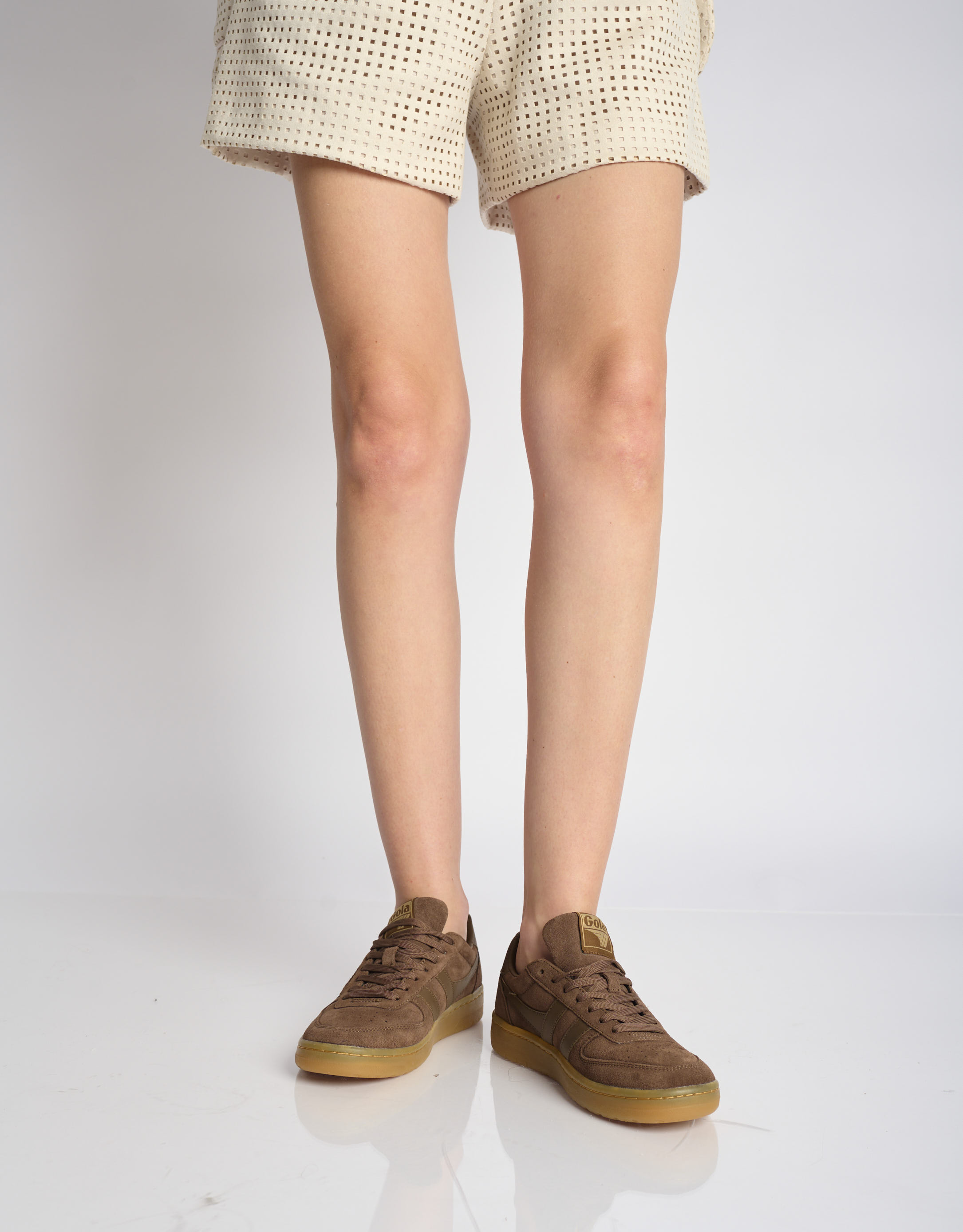 נעלי נשים - Gola - סניקרס זמש HAWK - חום2