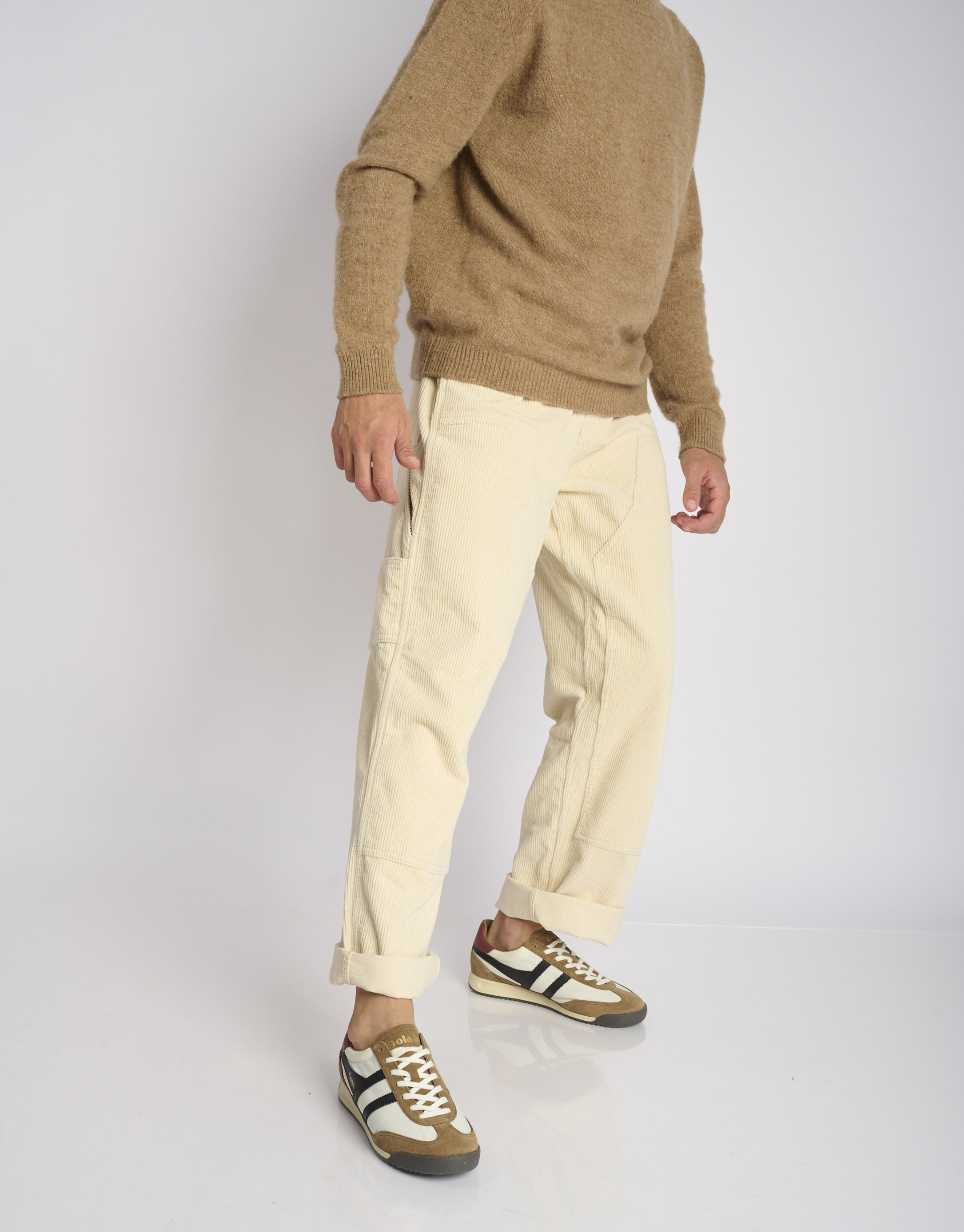 נעלי גברים - Gola - סניקרס TORNADO - לבן   חום2