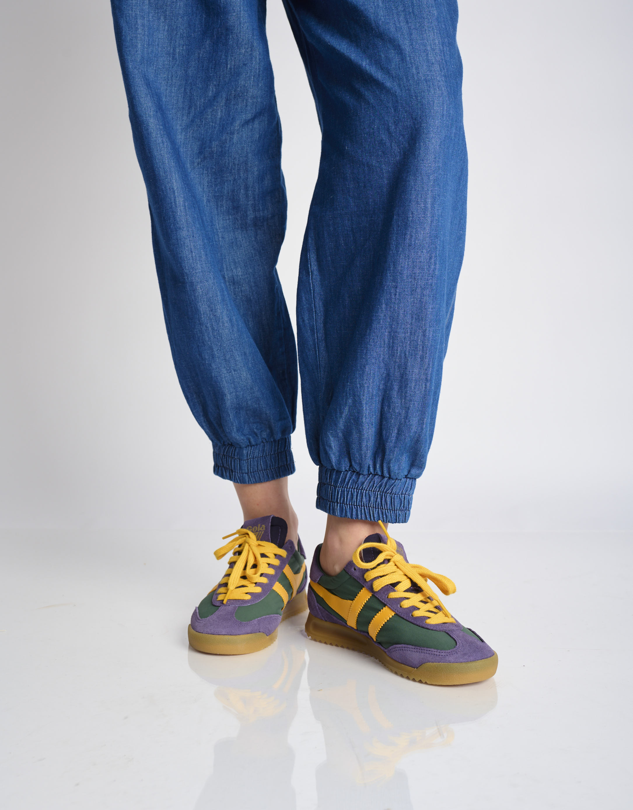 נעלי נשים - Gola - סניקרס צבעוני FIREFLY - סגול   צהוב3