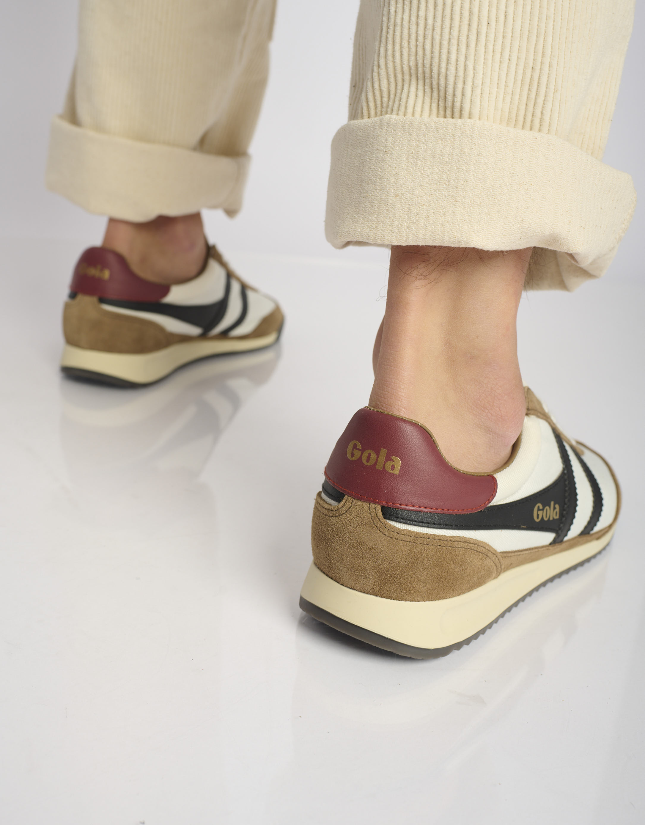 נעלי גברים - Gola - סניקרס TORNADO - לבן   חום4