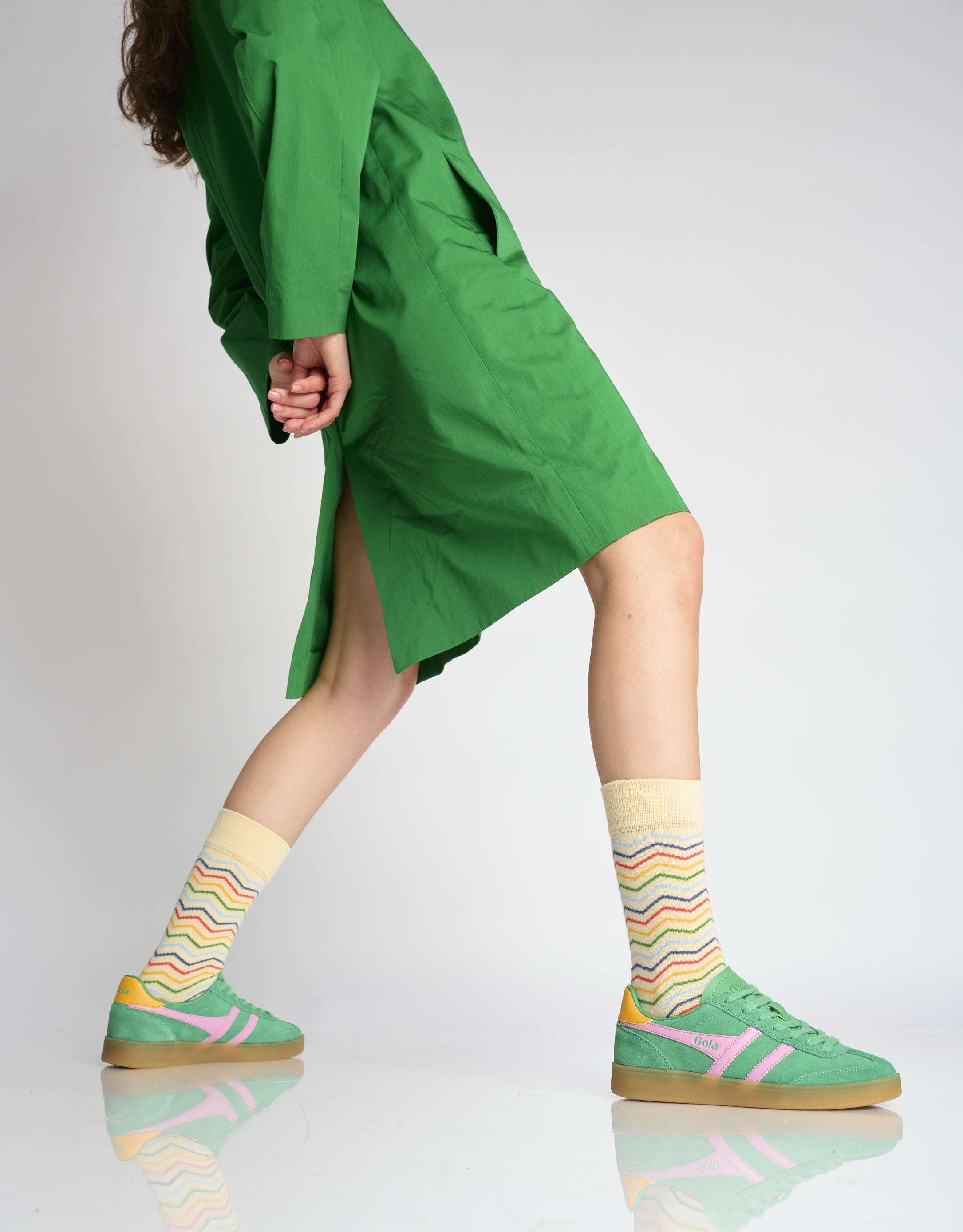 נעלי נשים - Gola - סניקס זמש צבעוני VIPER - ירוק1