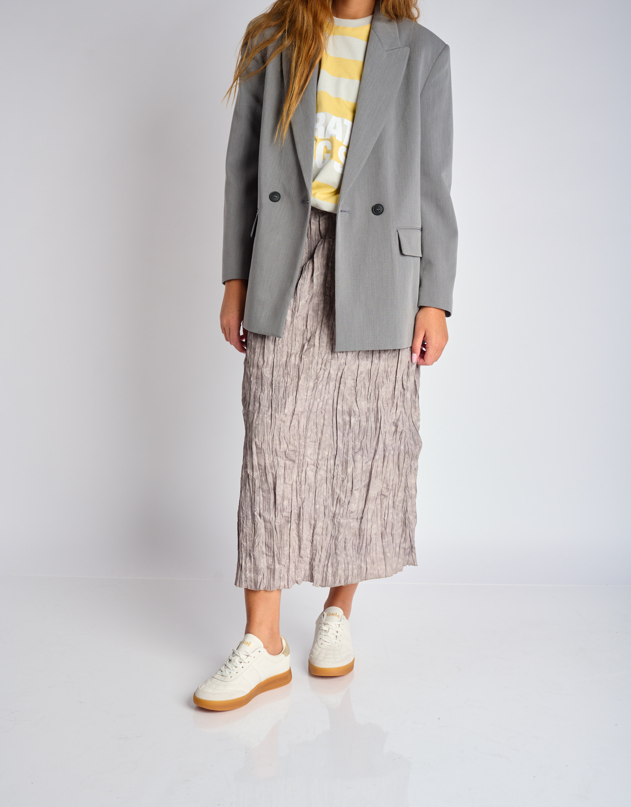 נעלי נשים - Gola - סניקרס עור STADIA - לבן2