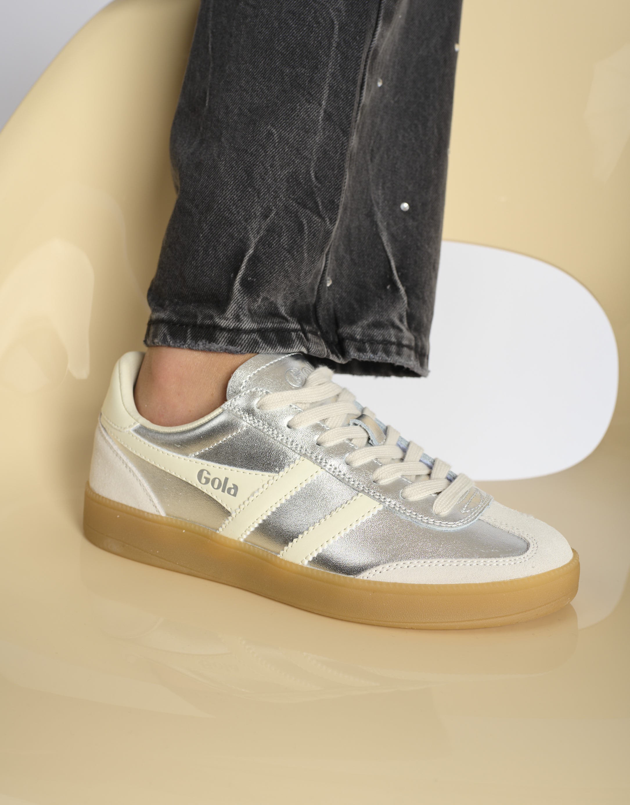 נעלי נשים - Gola - סניקרס מטאלי VIPER - כסף2