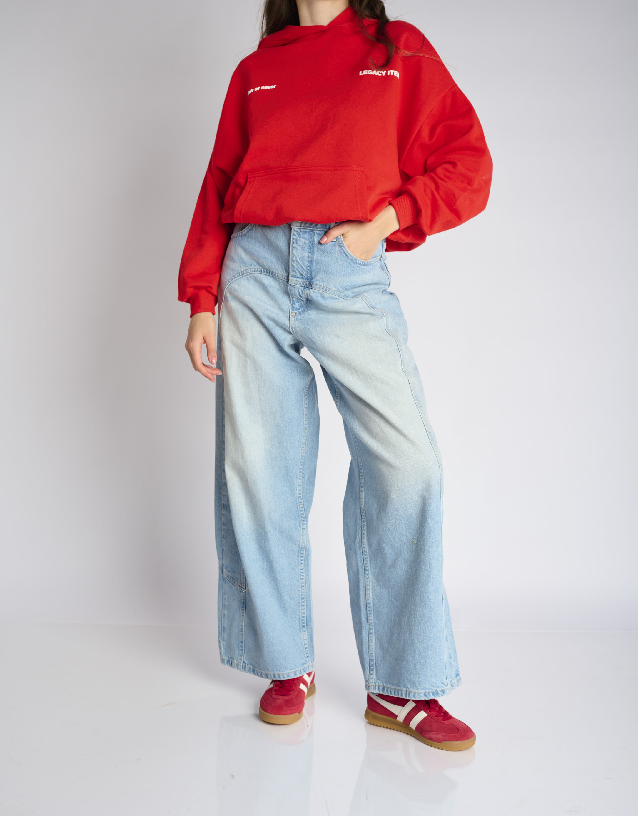 נעלי נשים - Gola - סניקרס זמש TORPEDO - אדום2