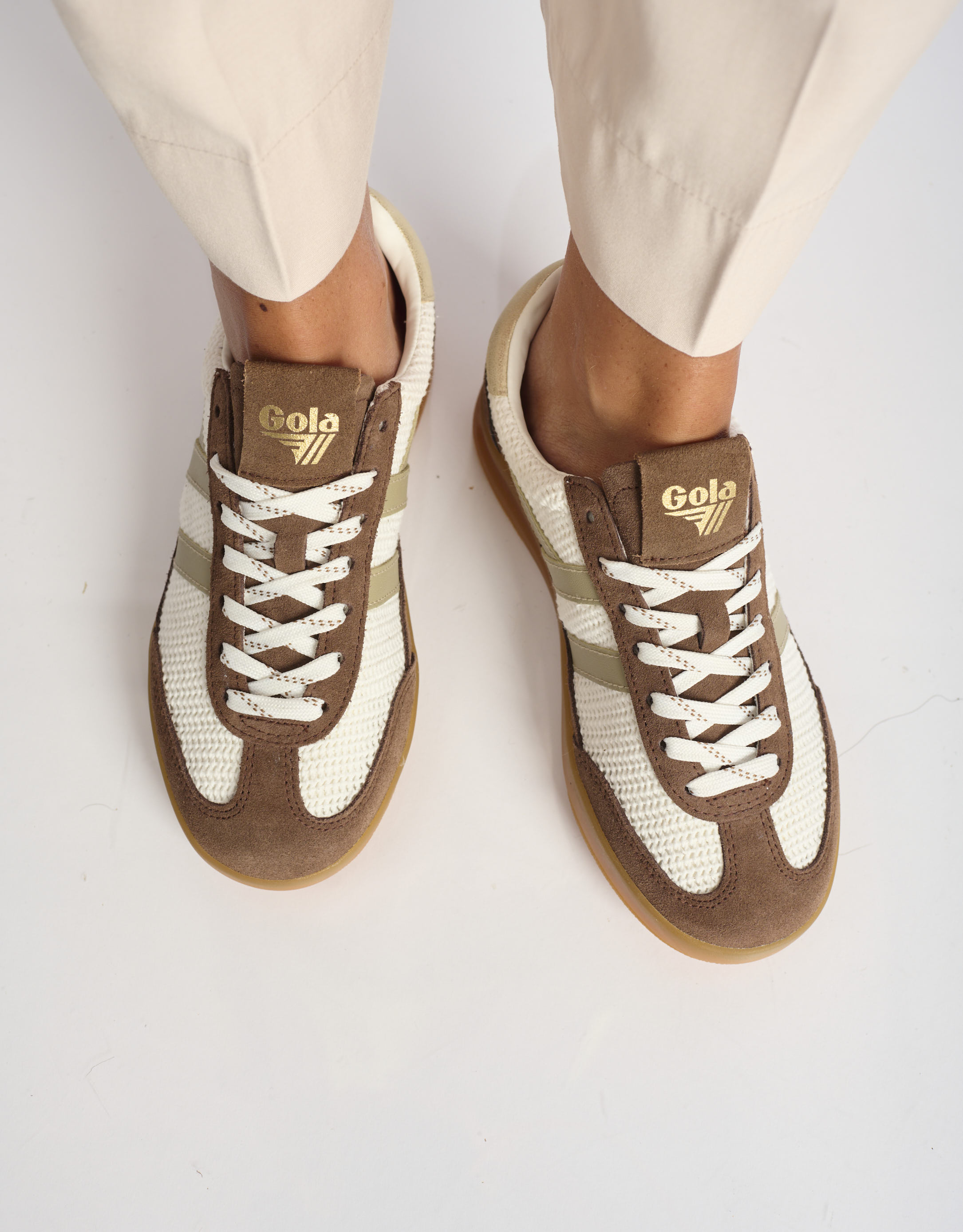 נעלי נשים - Gola - סניקרס  CYCLONE ZEPHIR - חום   לבן2