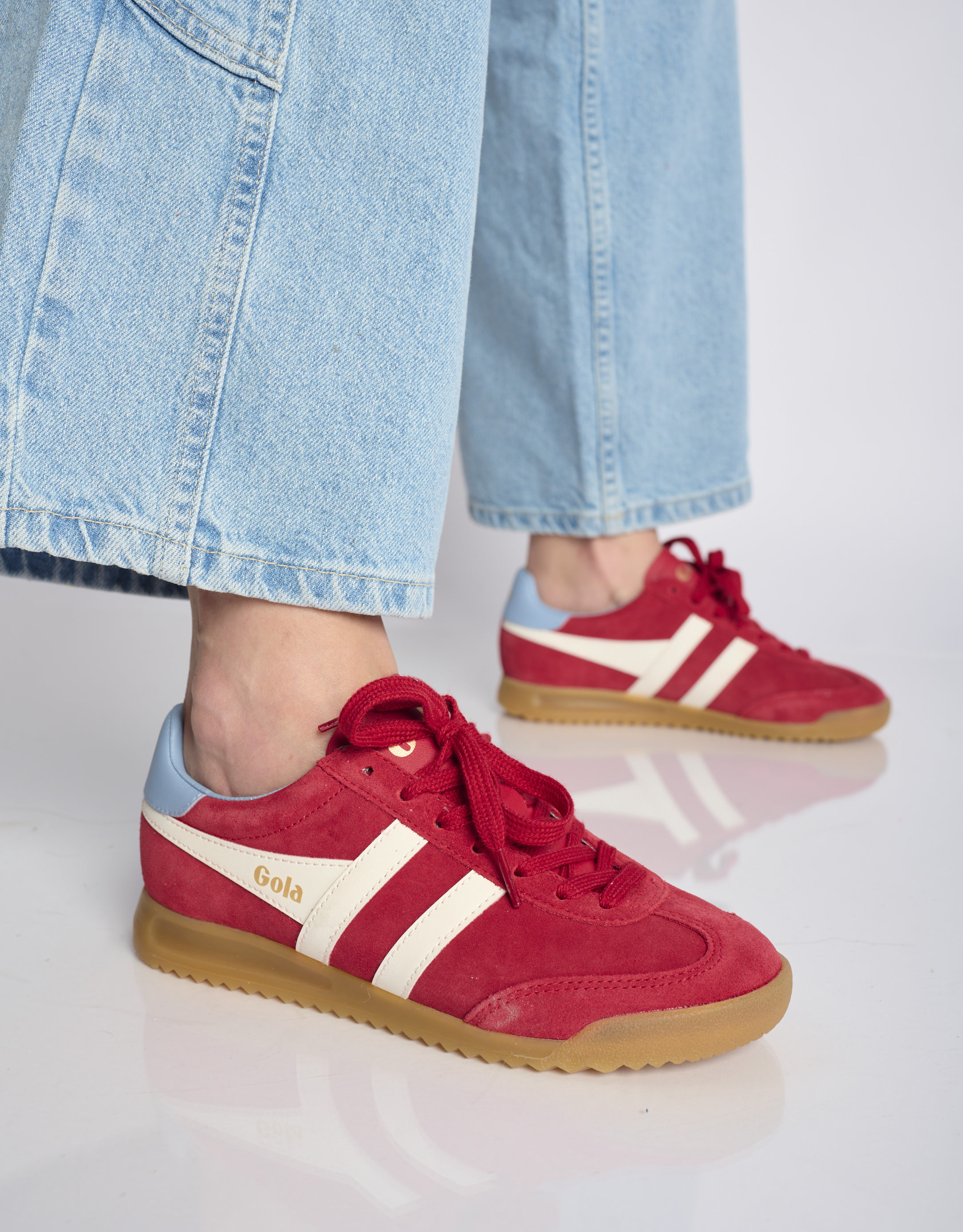 נעלי נשים - Gola - סניקרס זמש TORPEDO - אדום3