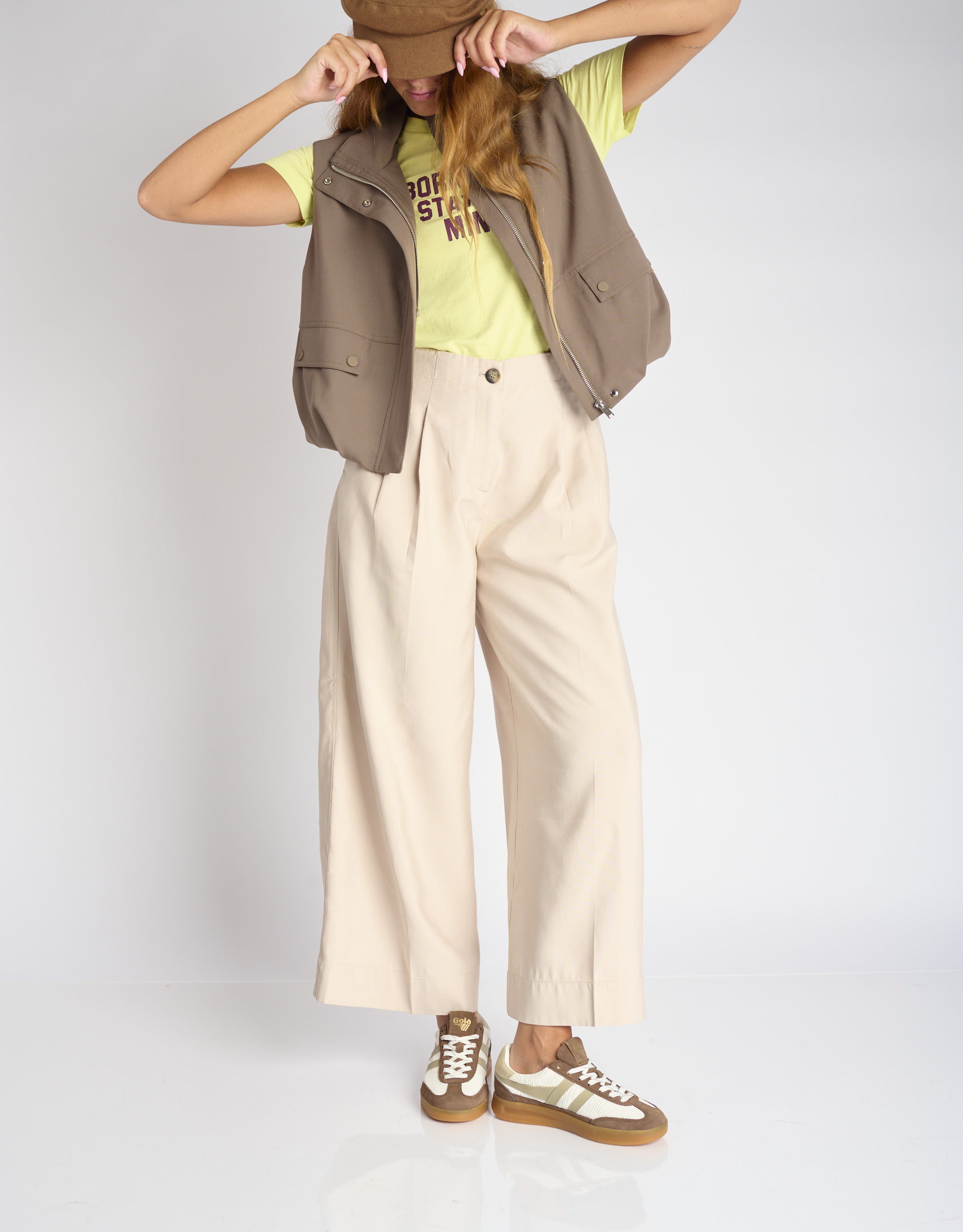 נעלי נשים - Gola - סניקרס  CYCLONE ZEPHIR - חום   לבן3