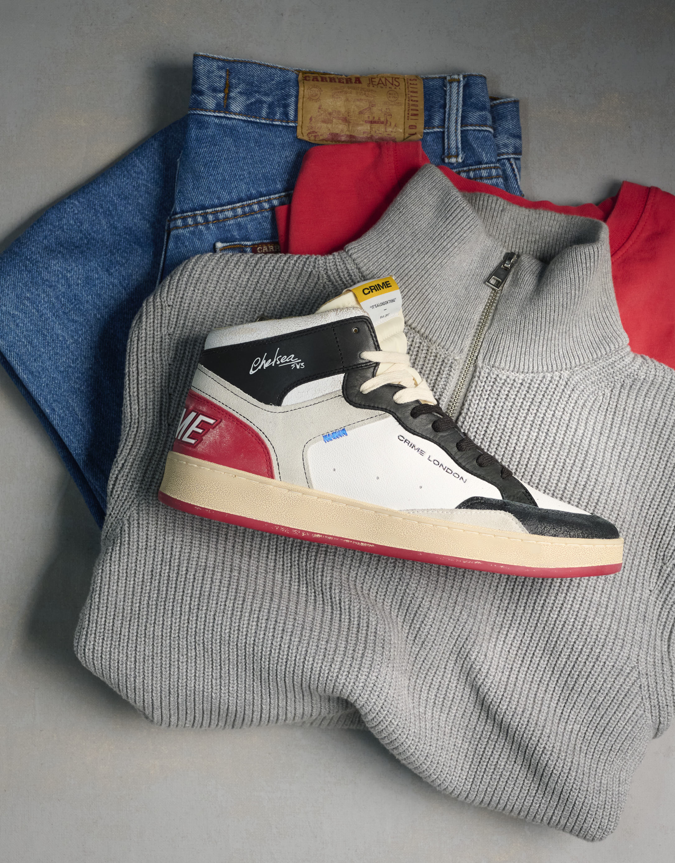 נעלי גברים - Crime London - סניקרס גבוהות LENNOX - לבן   שחור1